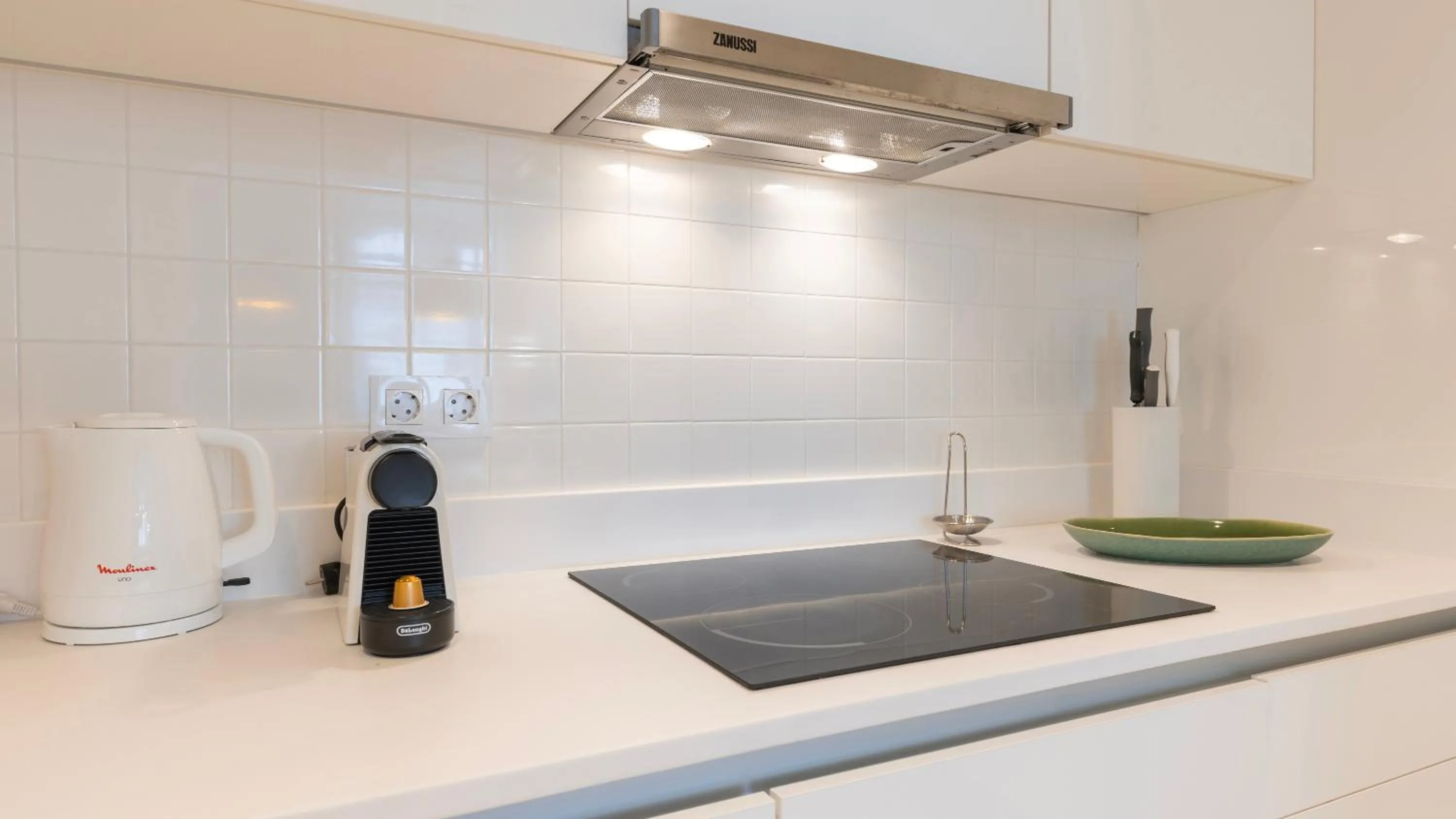 Kitchen or kitchenette in Downtown by the River Apartment by LovelyStay