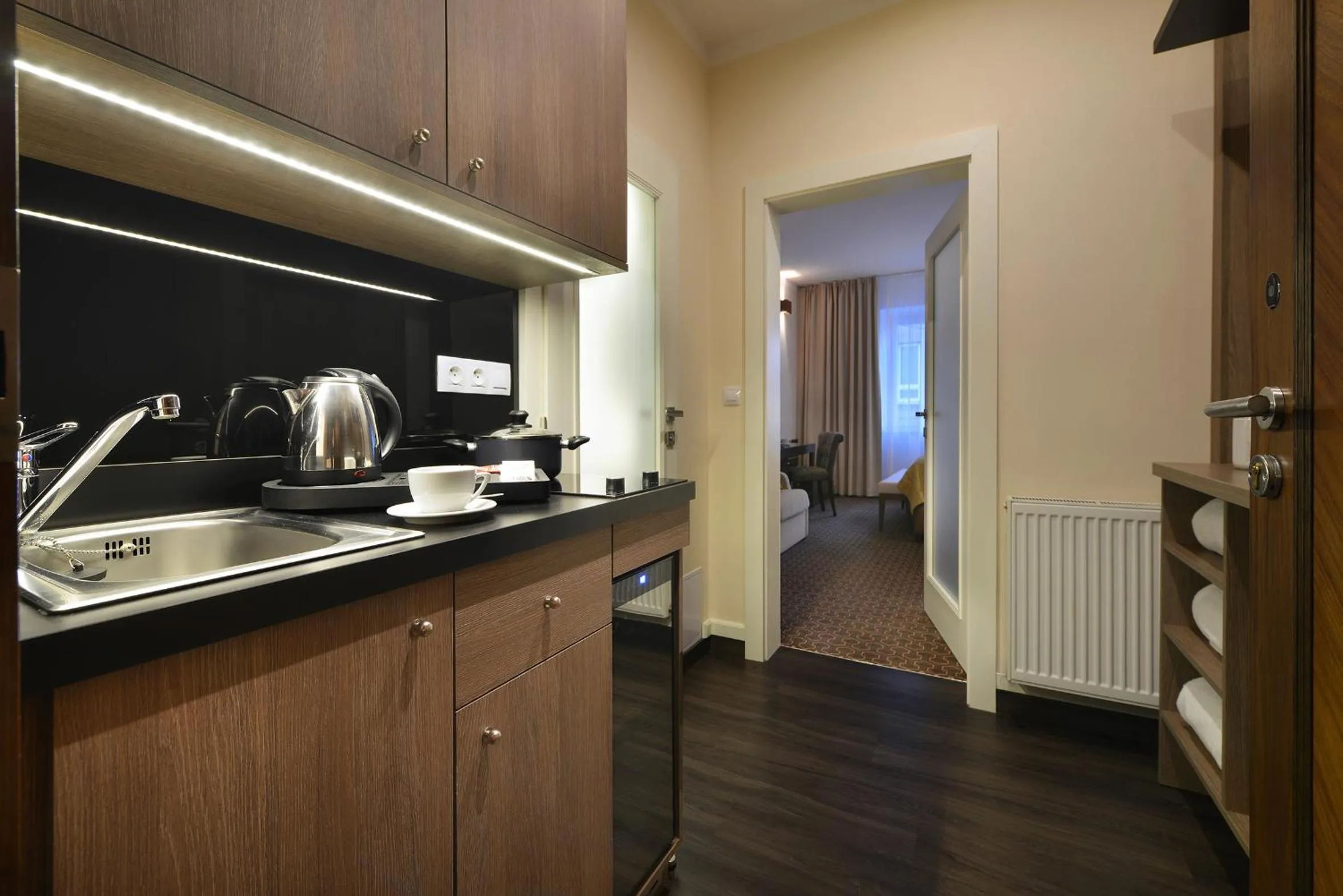 Kitchen or kitchenette in Vysocina Design Apartments