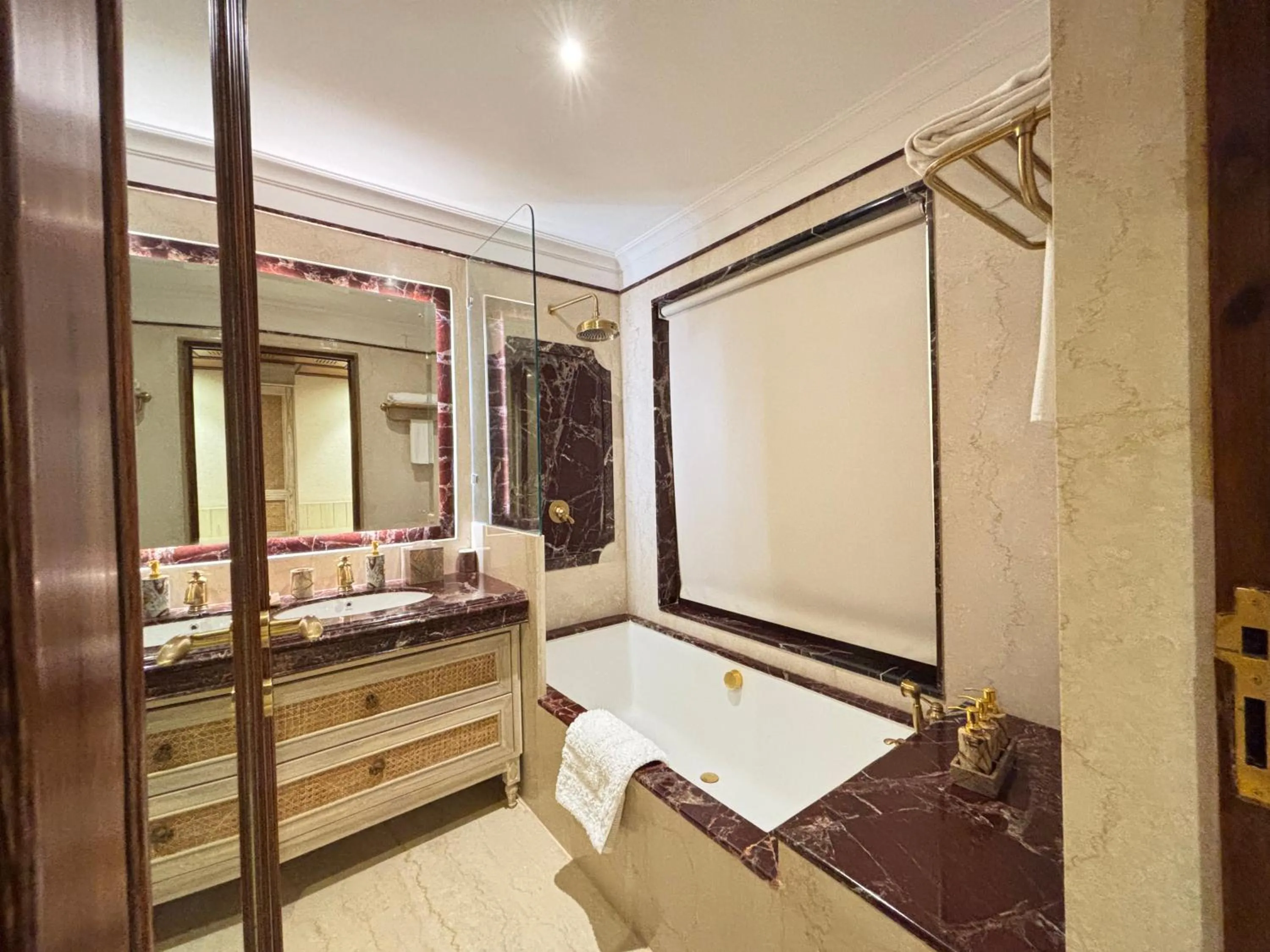 Bathroom, Bed in Fort Rajwada,Jaisalmer
