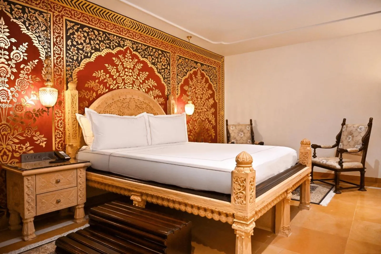 Bed in Fort Rajwada,Jaisalmer