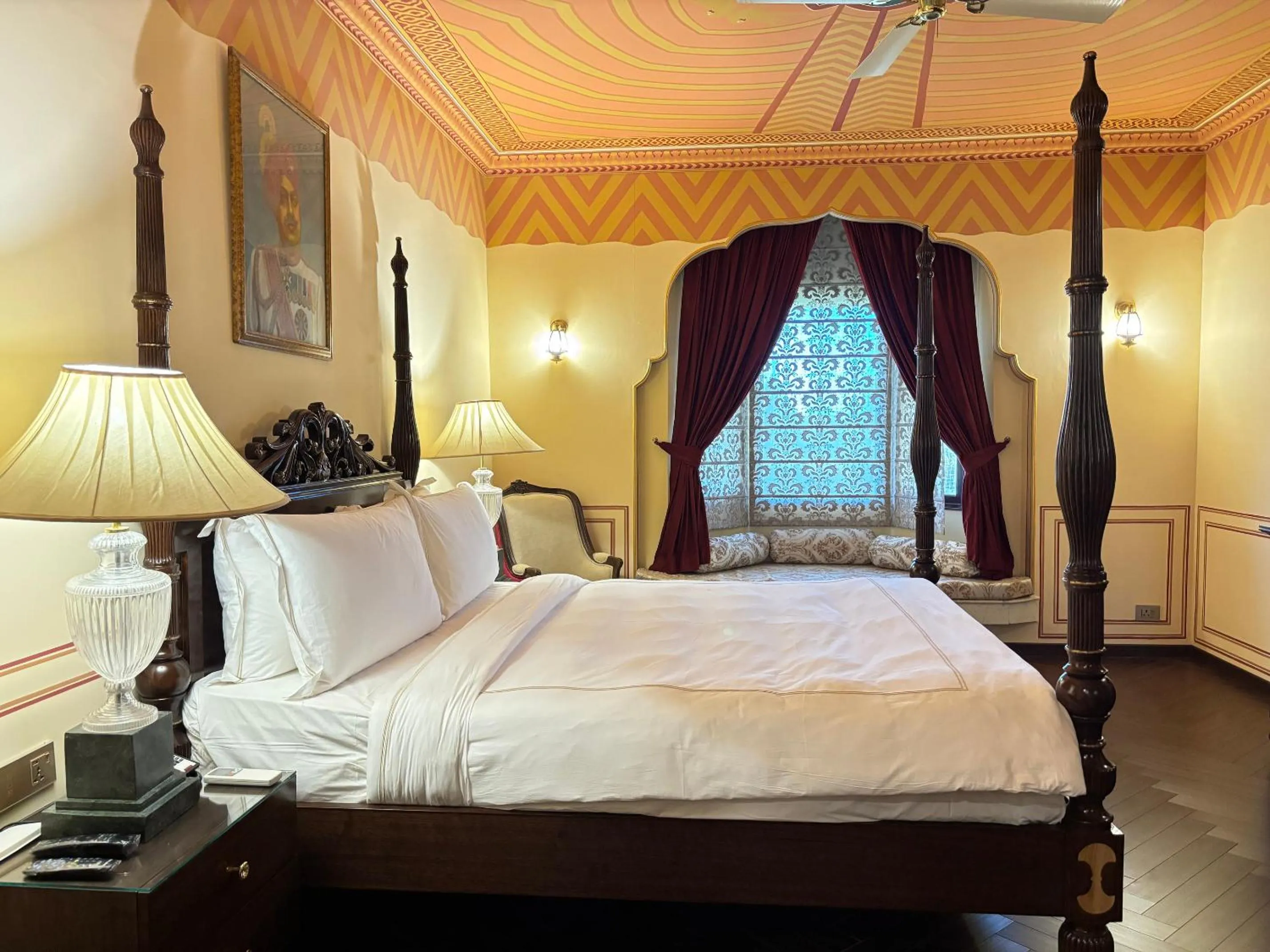 Bed in Fort Rajwada,Jaisalmer