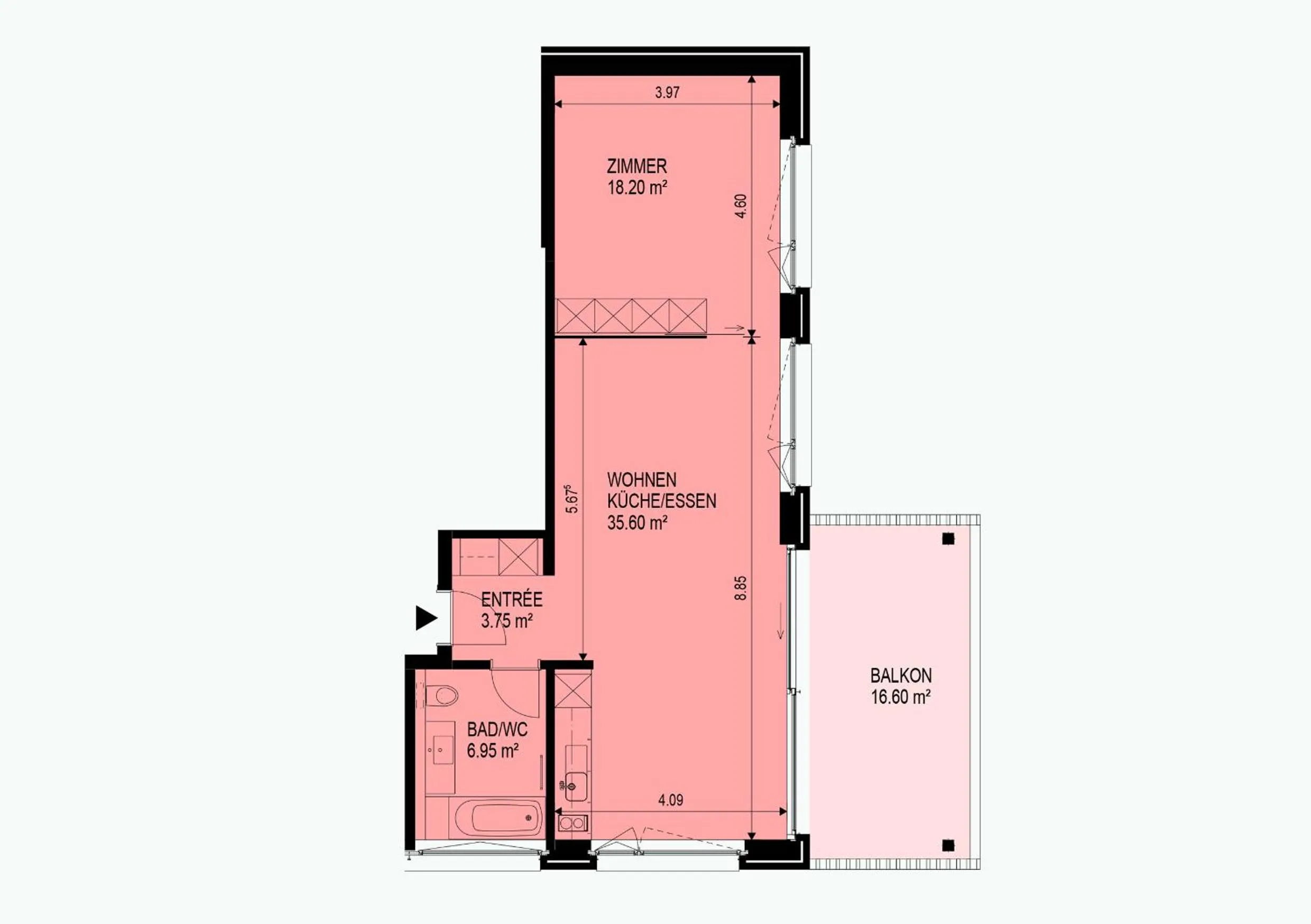 Floor plan in City Apartments
