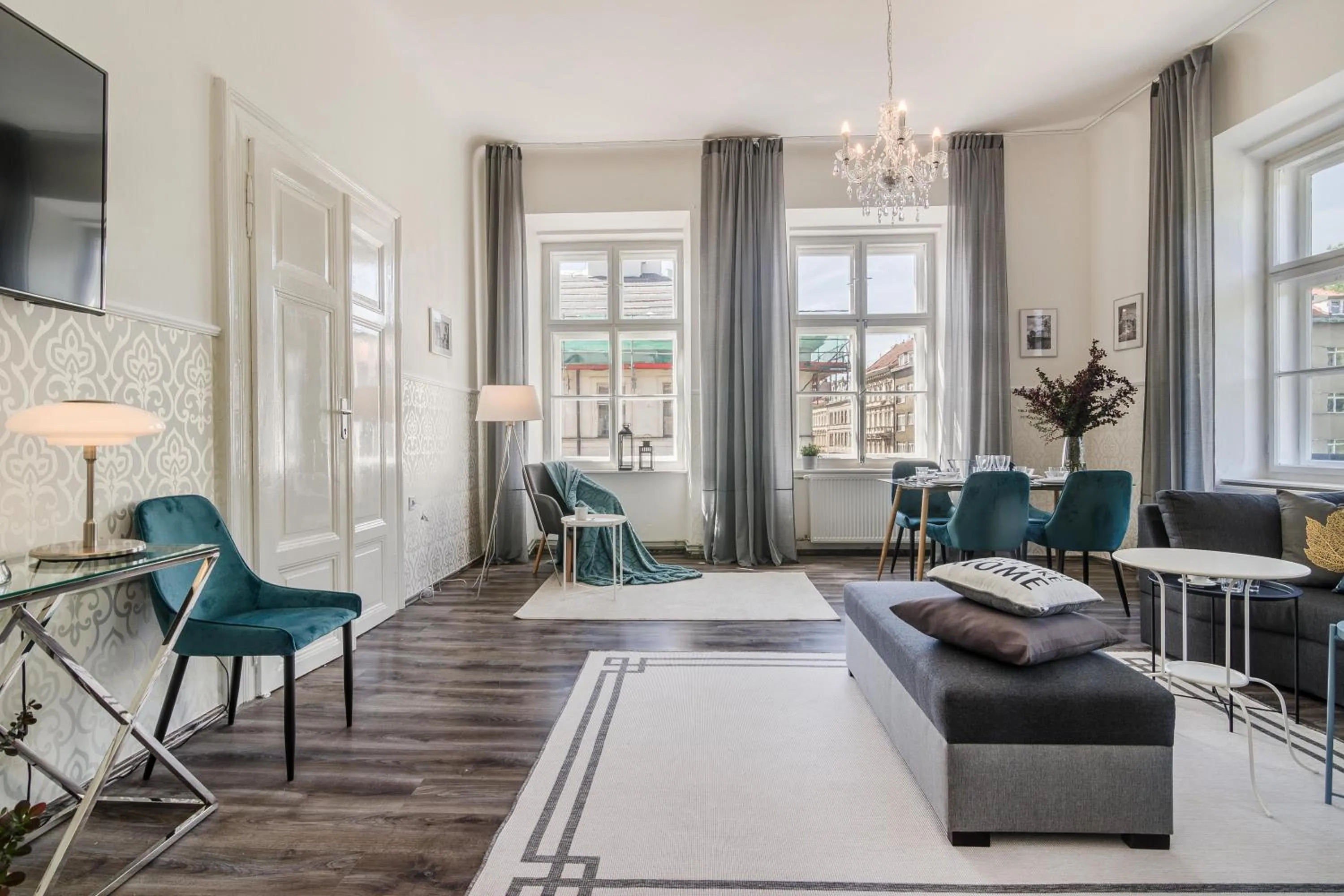 Living room in Historic Centre Prague Apartments by Michal&Friends