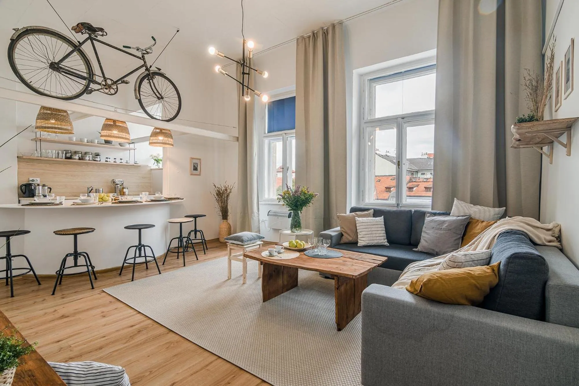 Living room in Historic Centre Prague Apartments by Michal&Friends