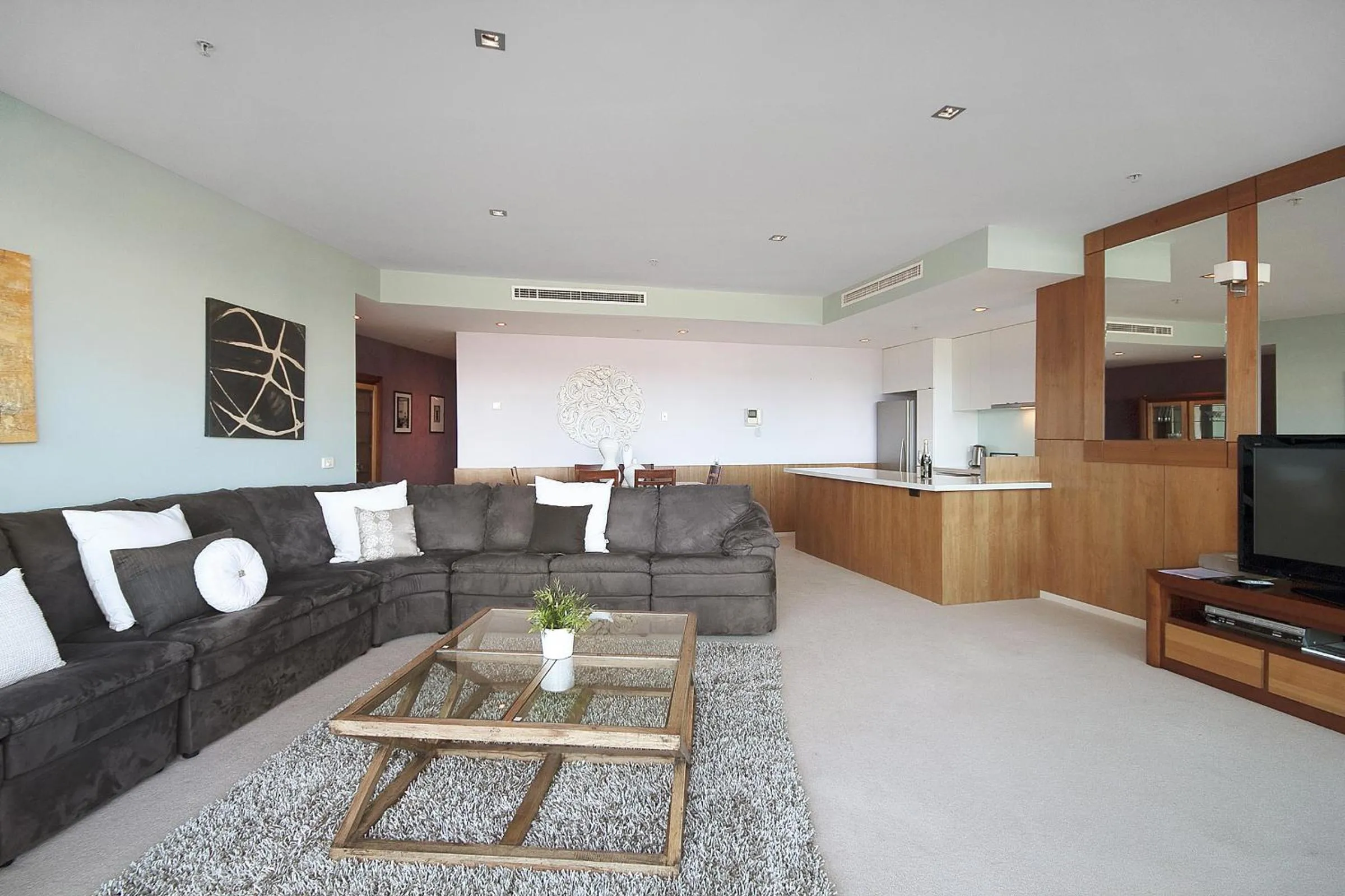 Living room in Waterfront Melbourne Apartments