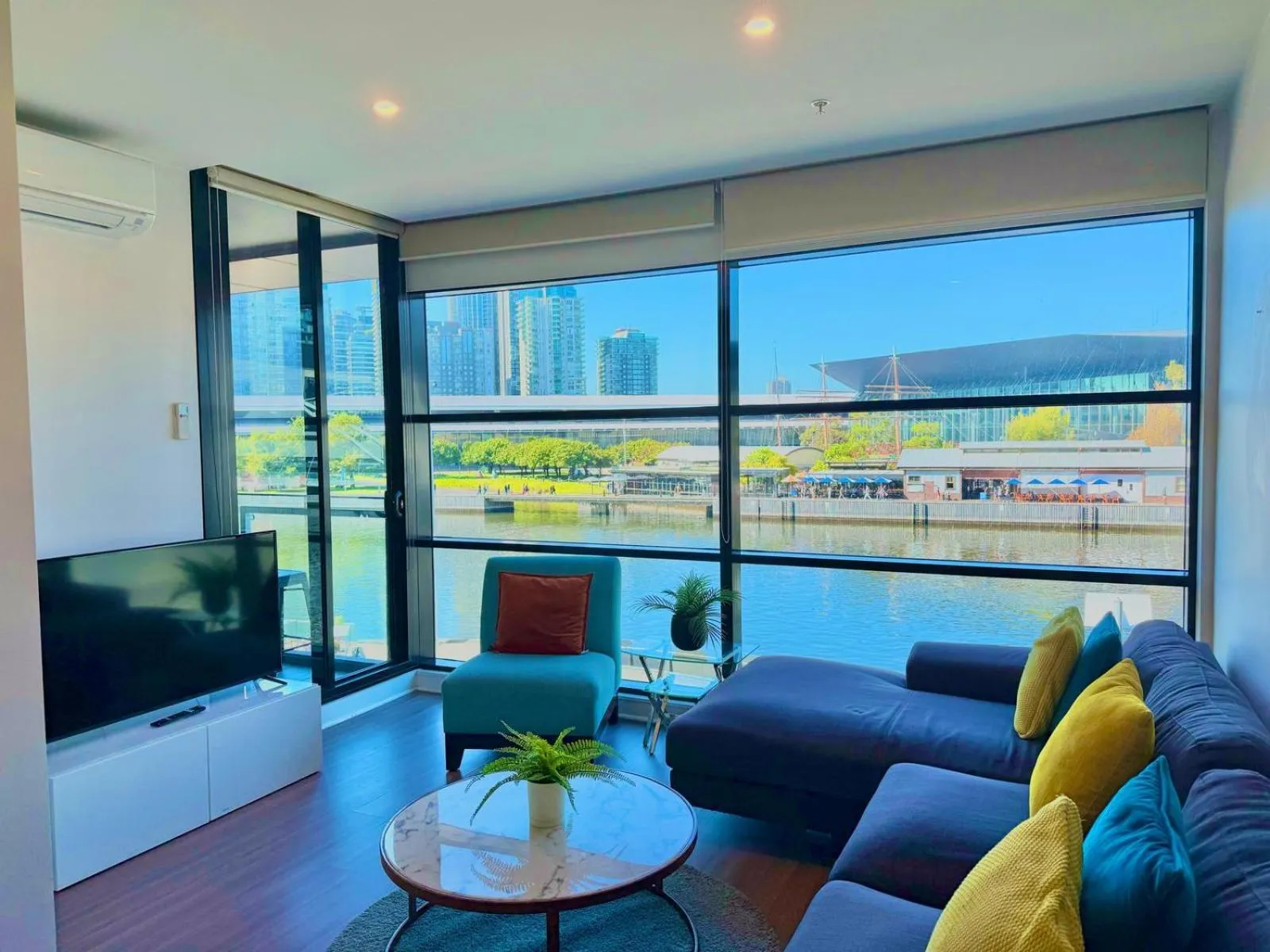 Living room in Waterfront Melbourne Apartments
