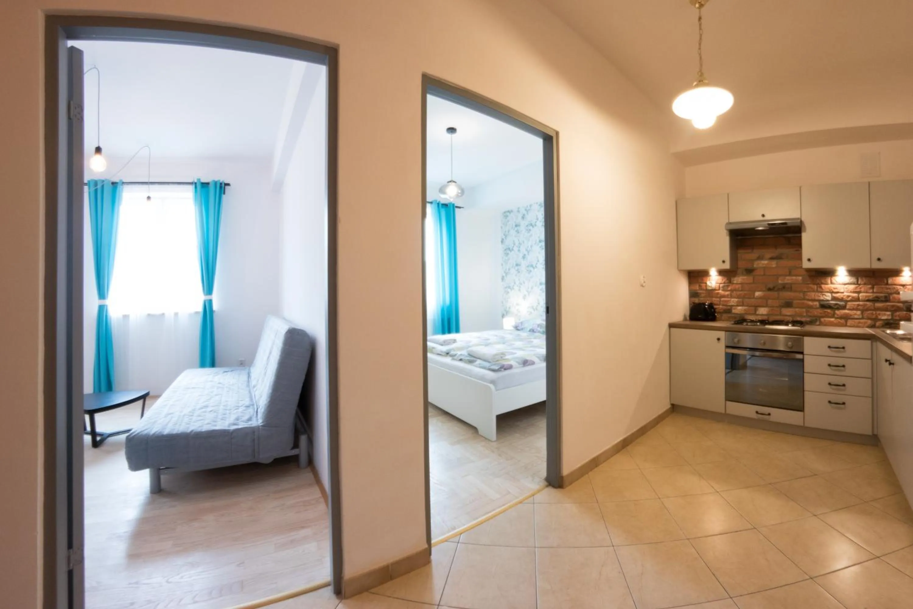 Kitchen or kitchenette, Bed in Fresh Apartments