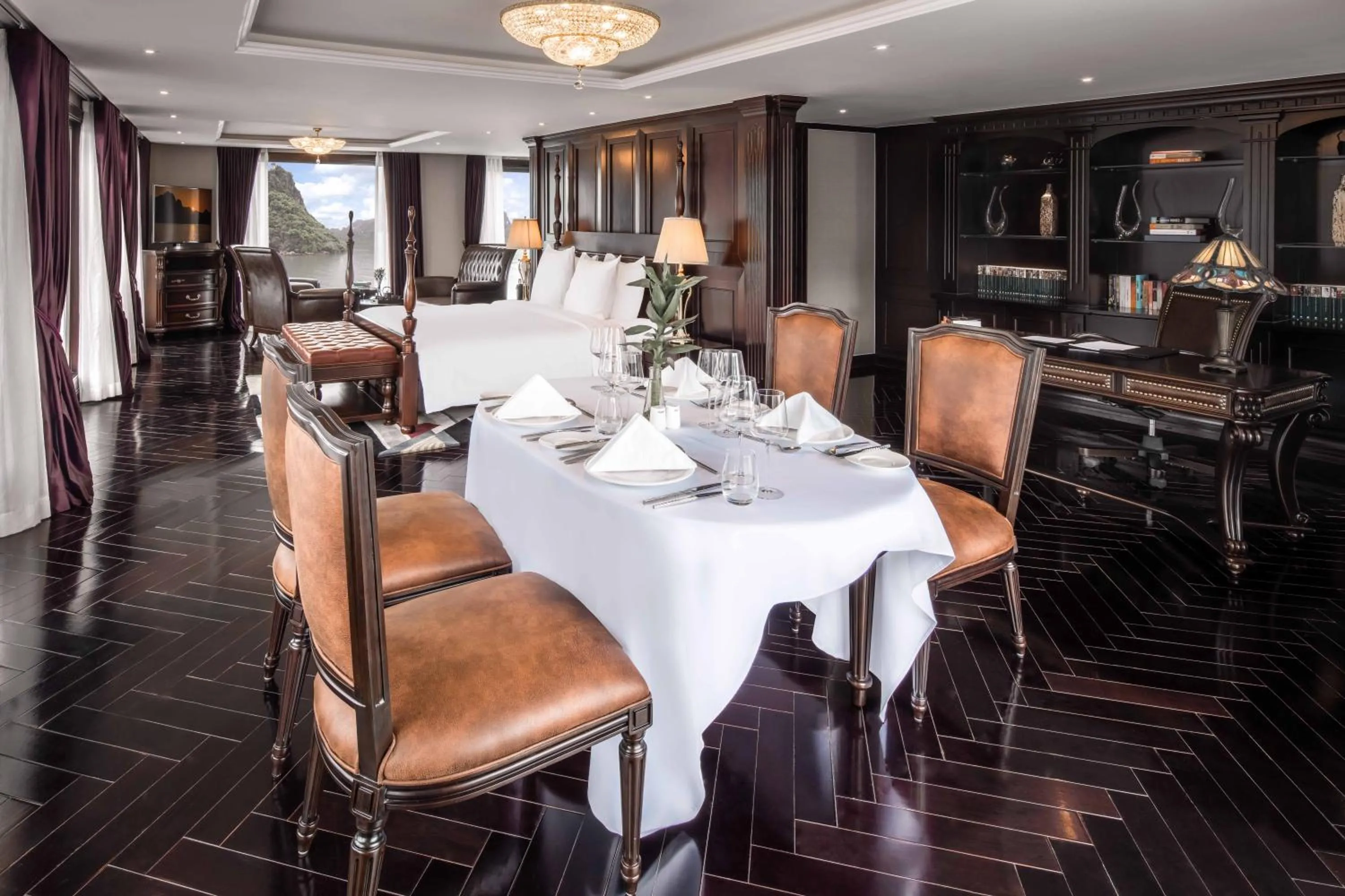 Dining area in Ambassador Cruise Halong Bay