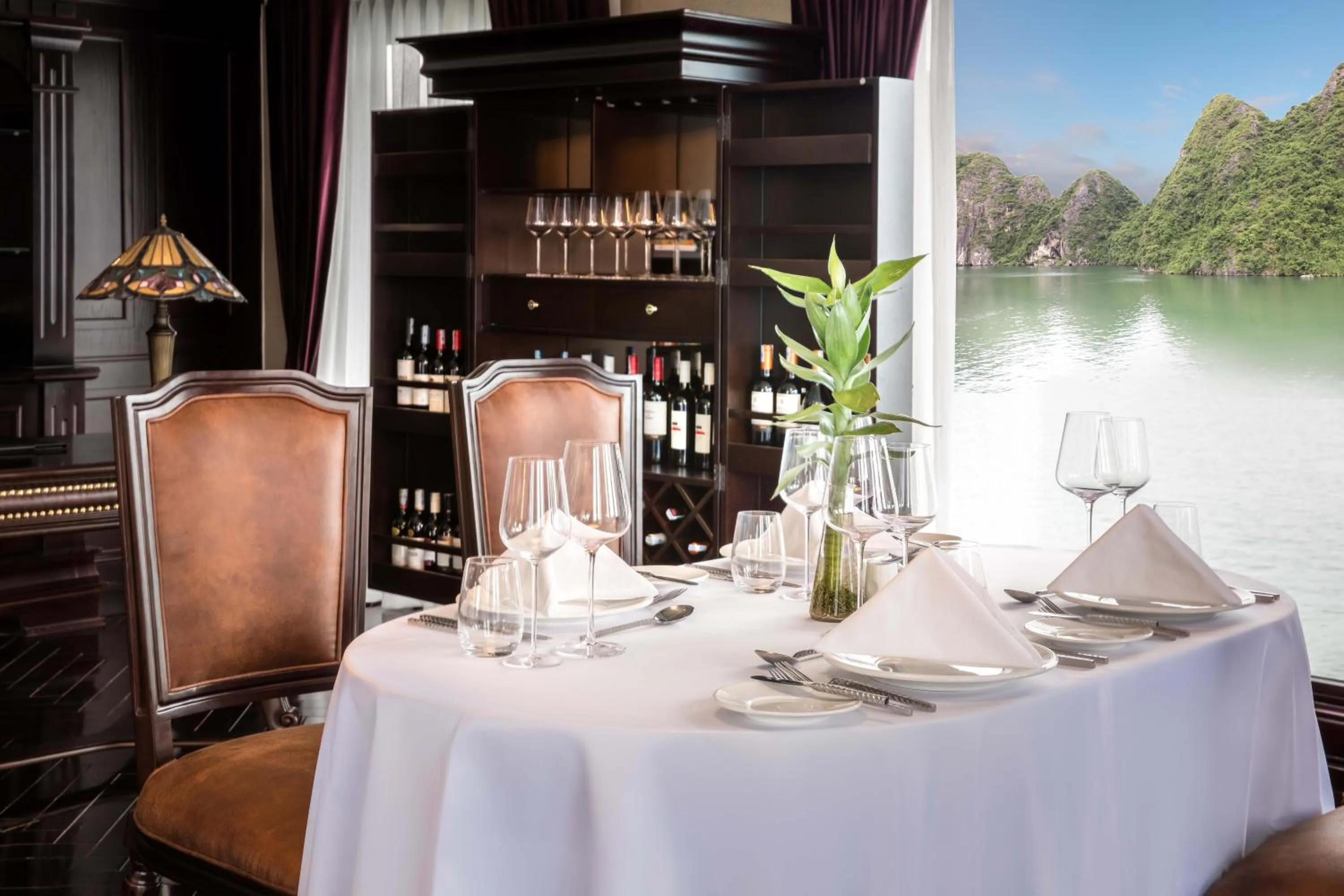 Dining area in Ambassador Cruise Halong Bay