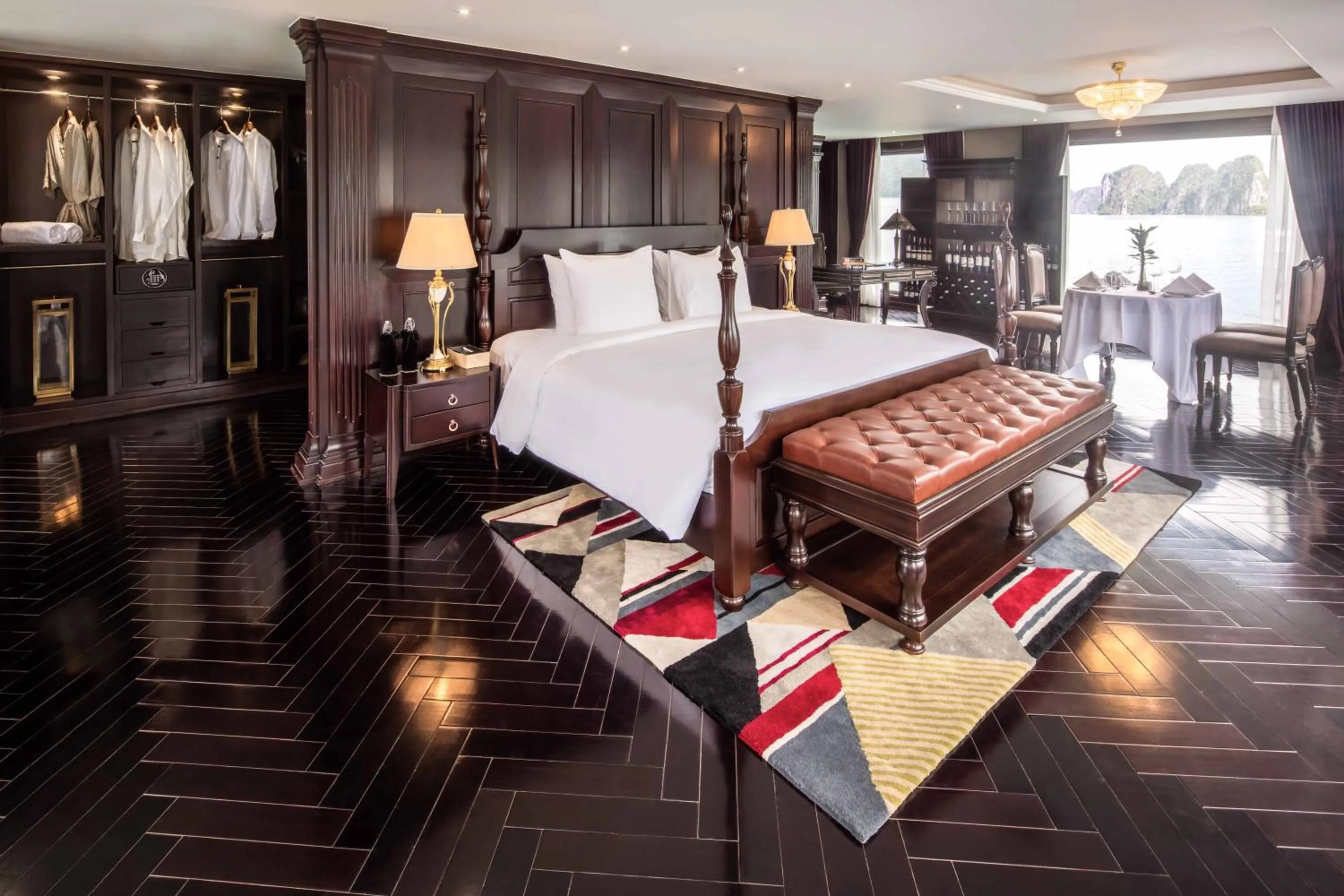 Bedroom, Bed in Ambassador Cruise Halong Bay