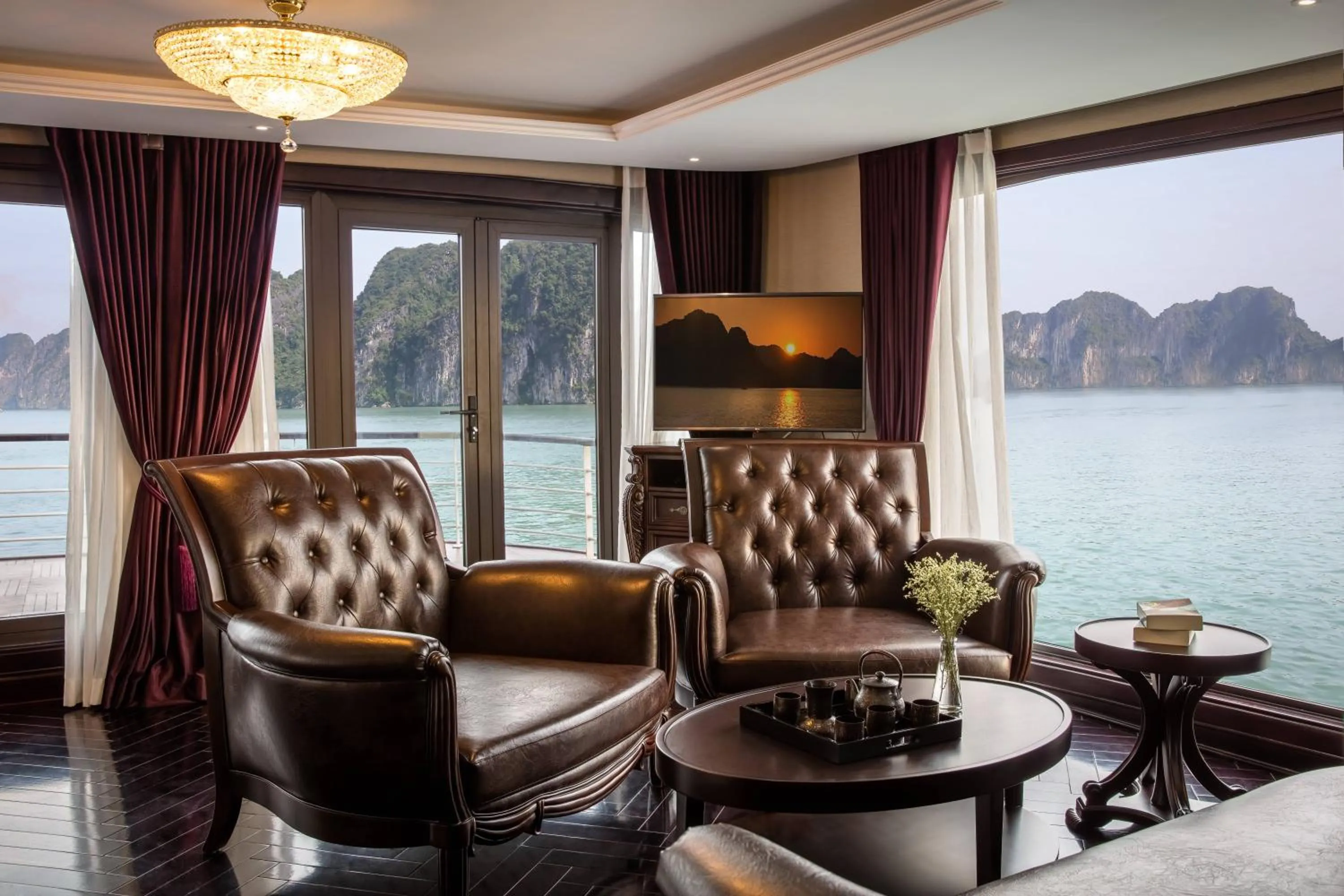 Living room in Ambassador Cruise Halong Bay
