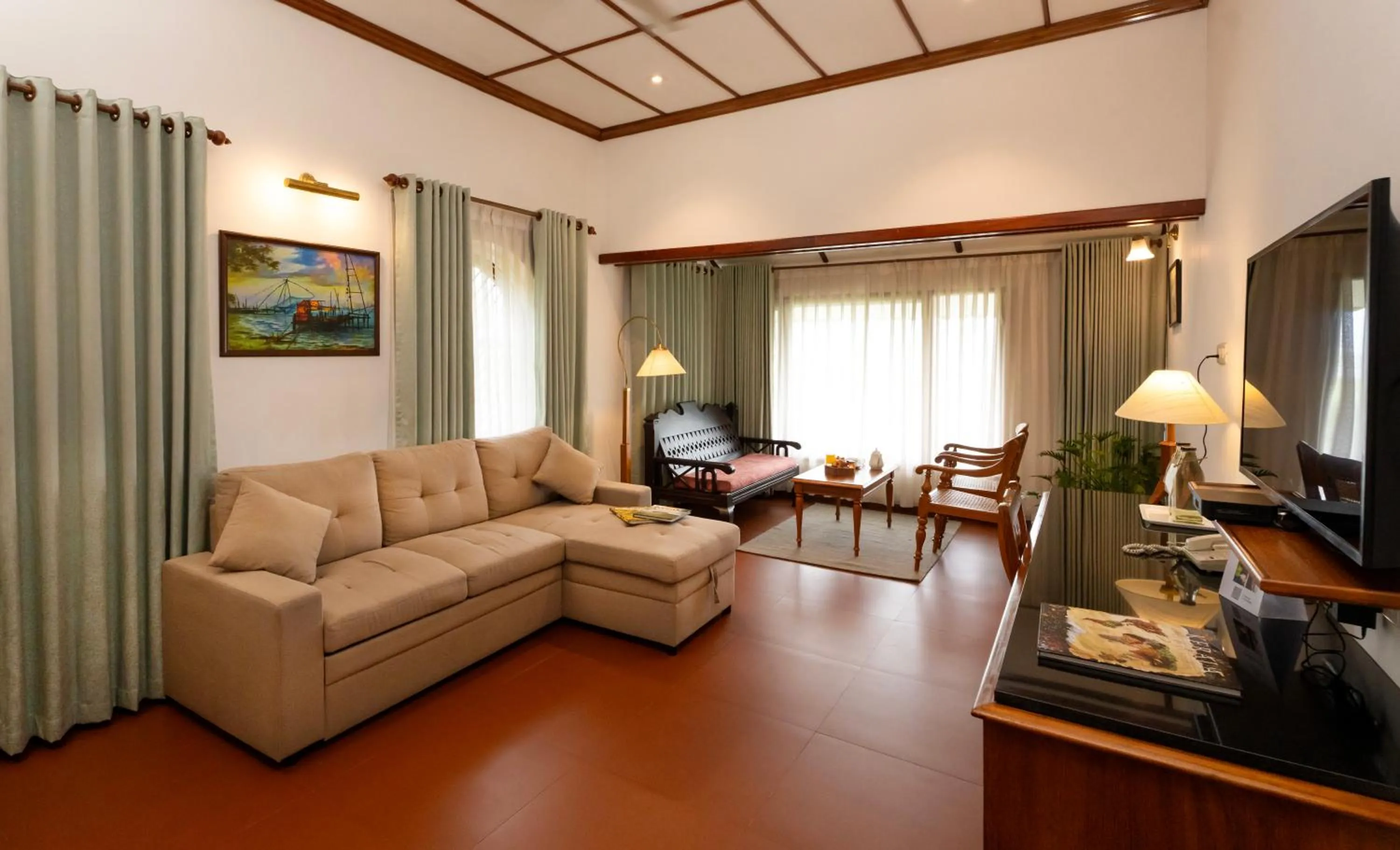 Seating area in Backwater Ripples Kumarakom