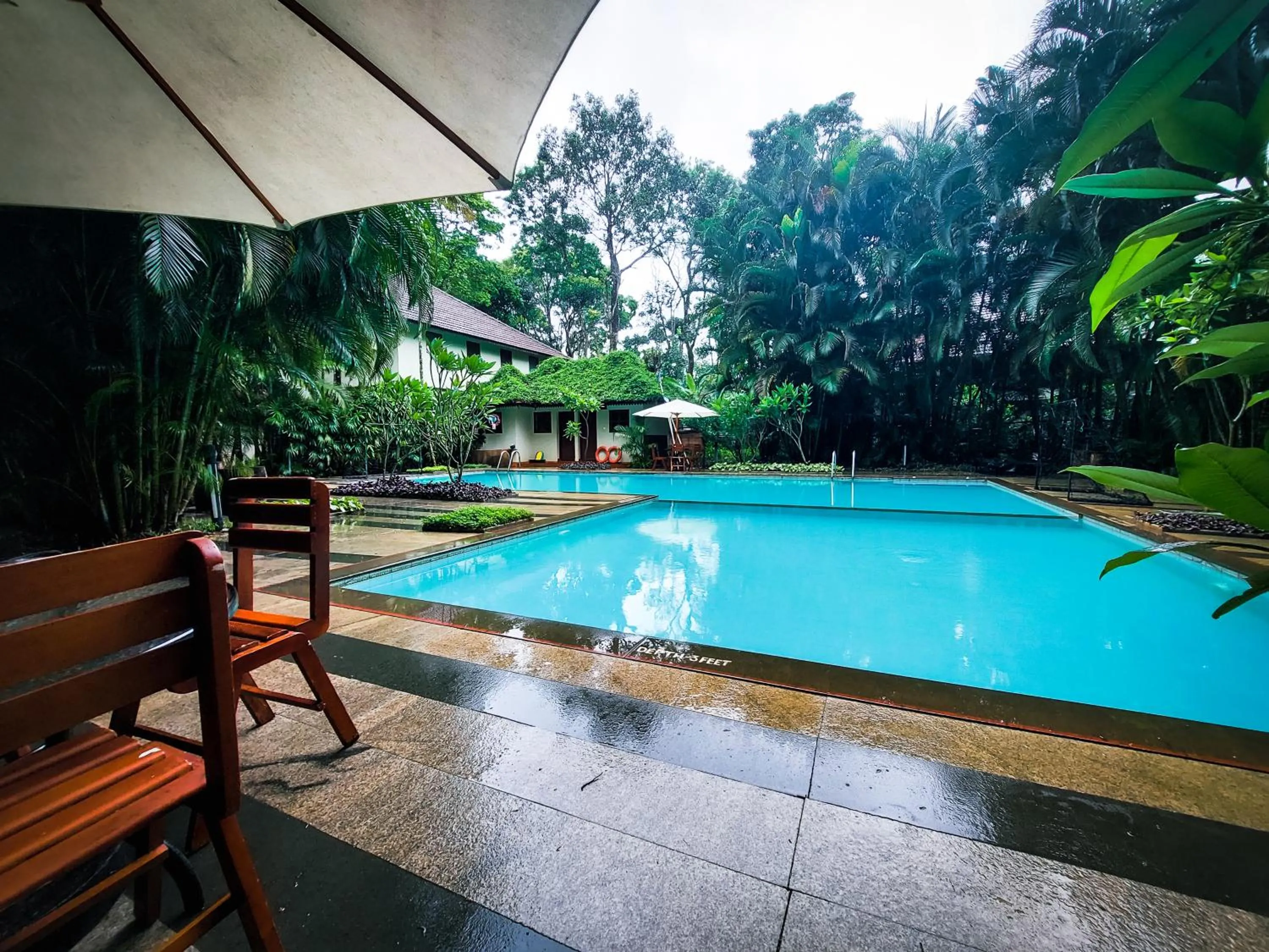 Swimming pool in Greenwoods Resort, Thekkady