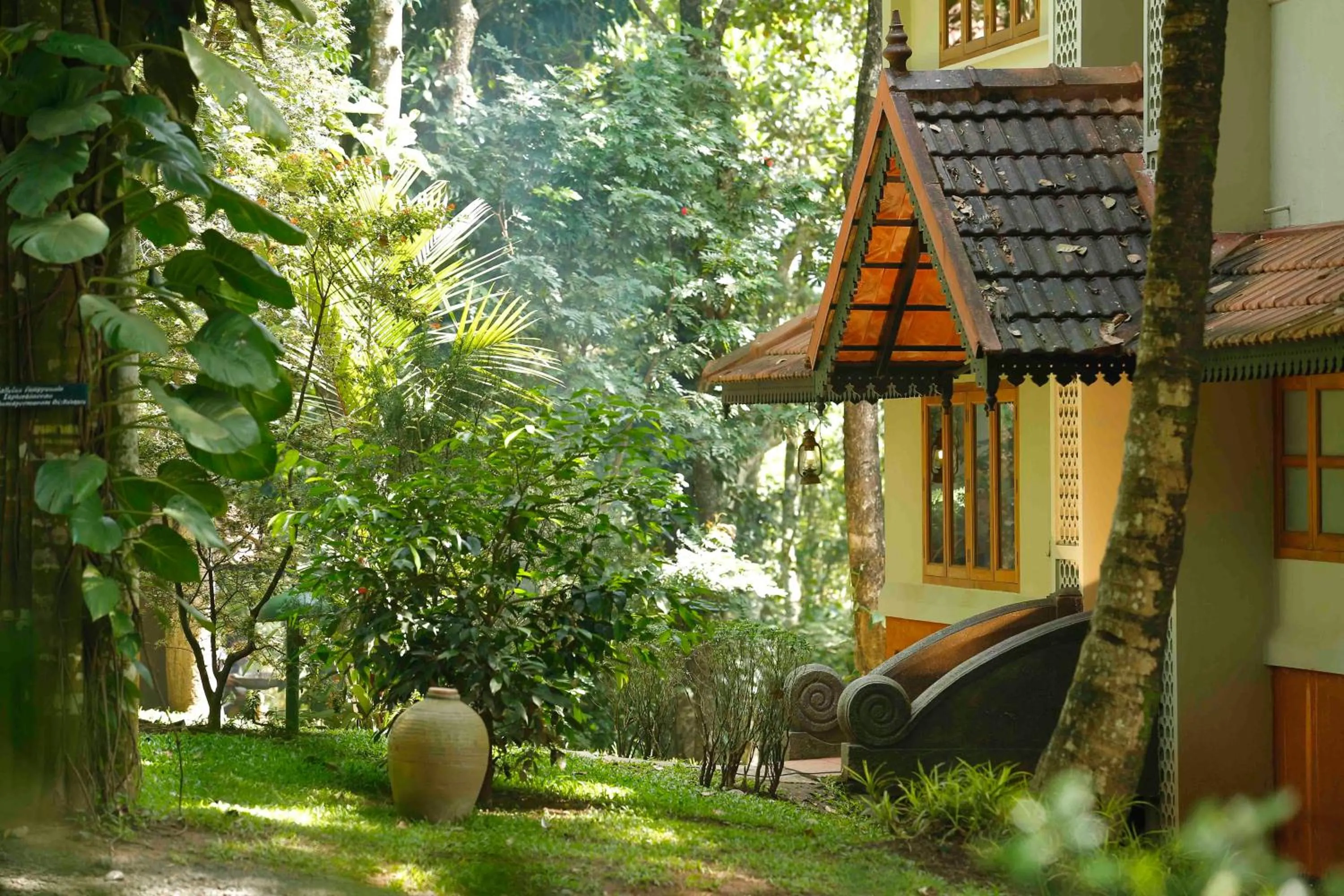 Facade/entrance in Greenwoods Resort, Thekkady