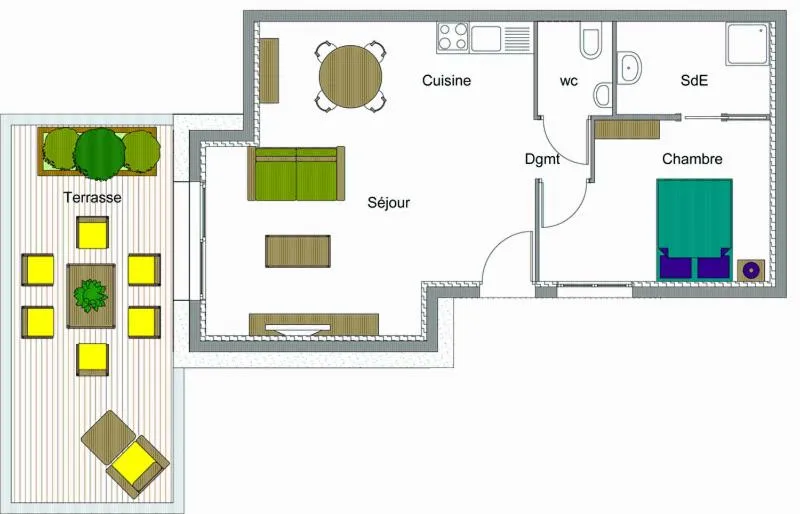 Photo of the whole room in Résidence Le Clos Saint Paul