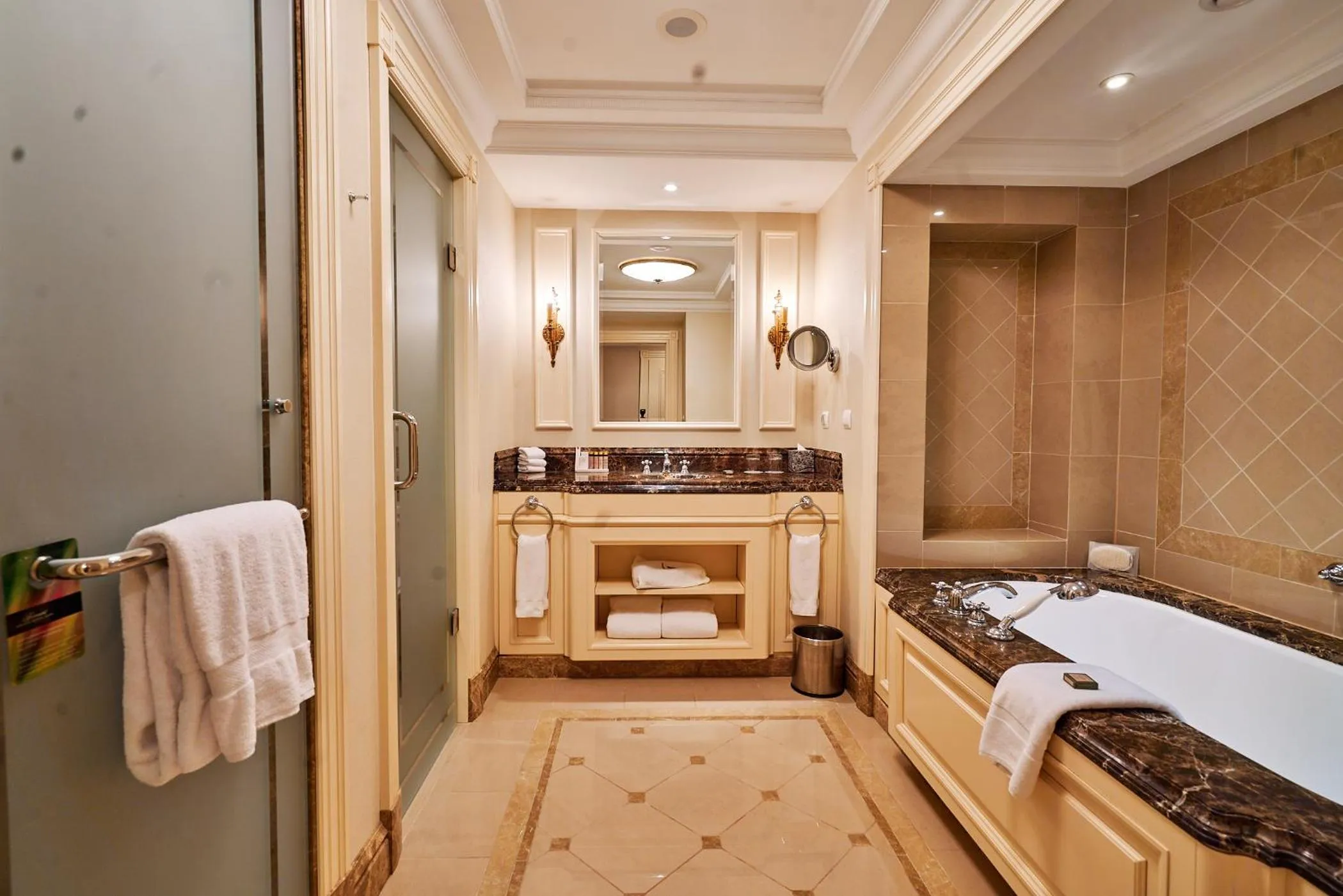 Shower, Bed in Fairmont Grand Hotel Kyiv