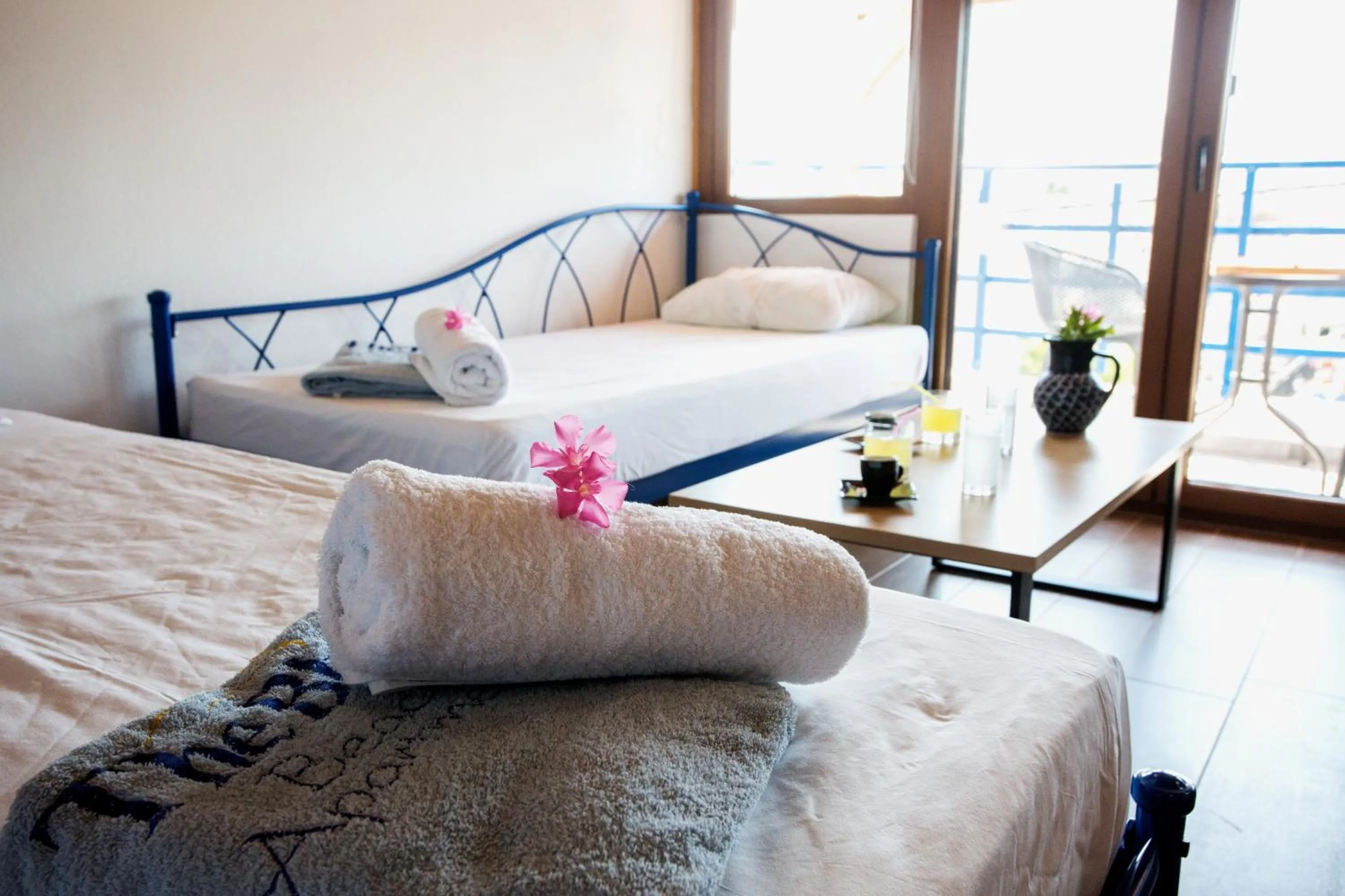 Bed in The Blue Beach Apartments