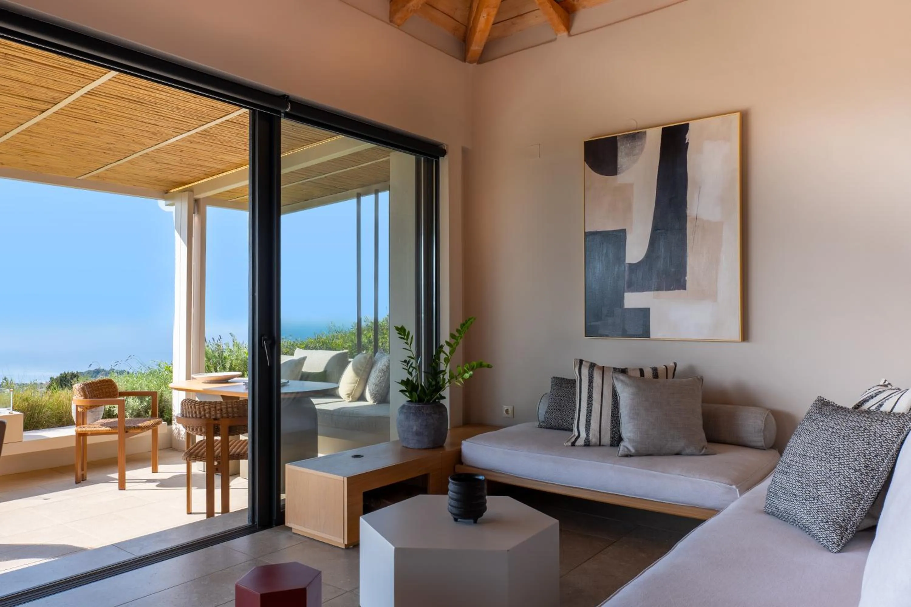 Seating area in Artblue Villas