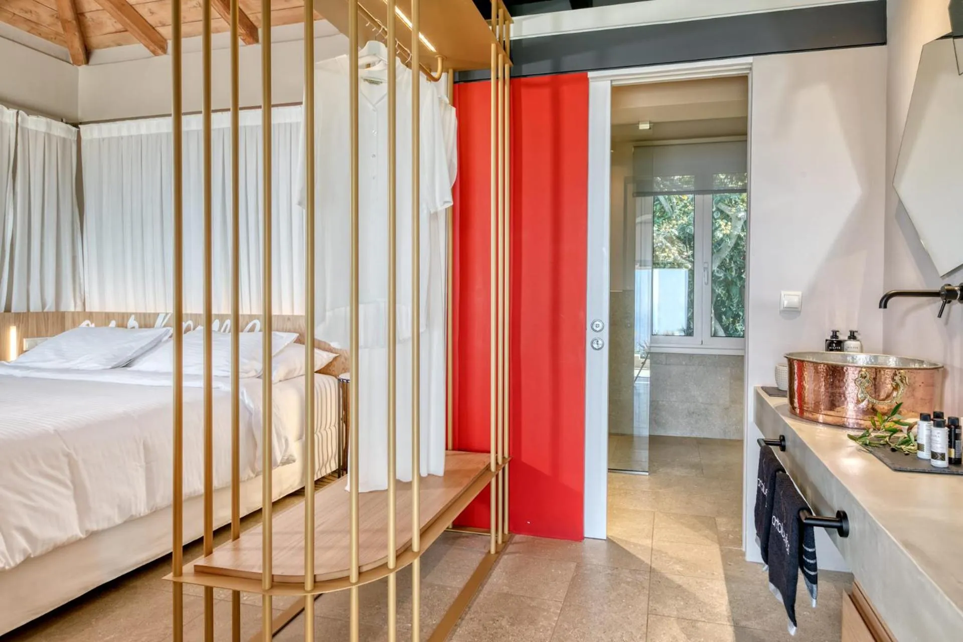 Bathroom, Bed in Artblue Villas