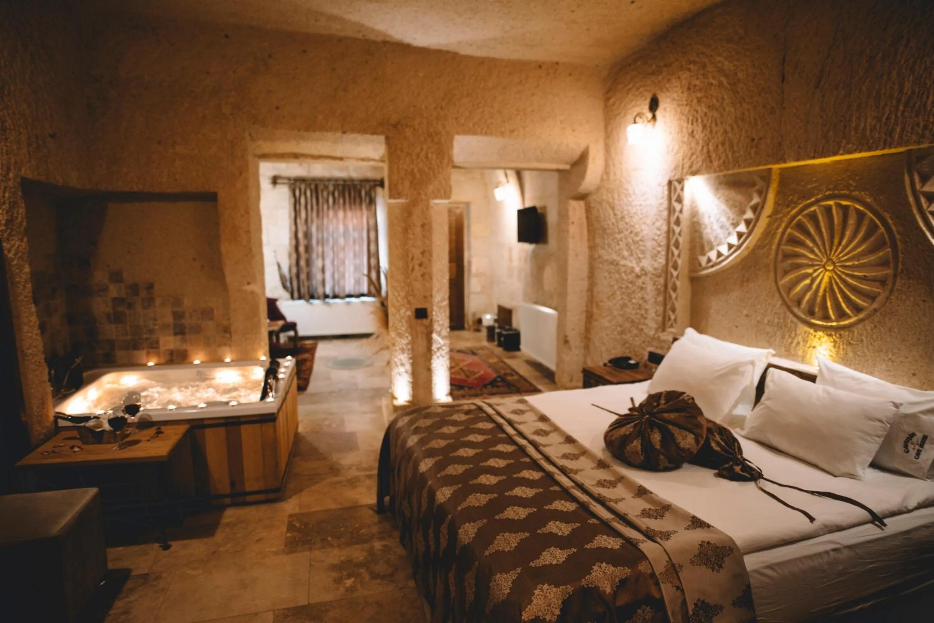 Bed in Çavuşin Cave House-Cappadocia