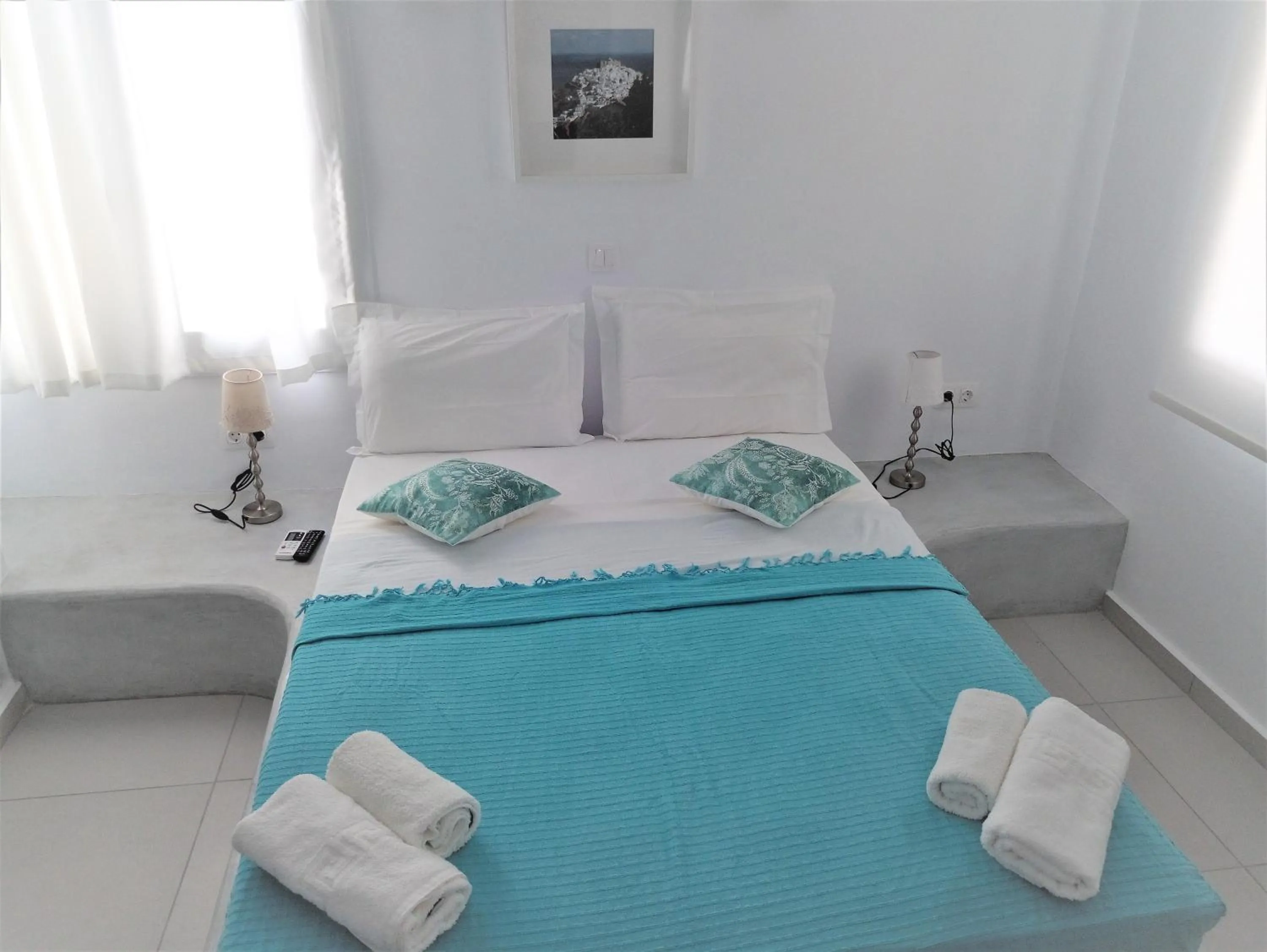 Bed in Drouga's Studios & Suites Astypalaia Greece