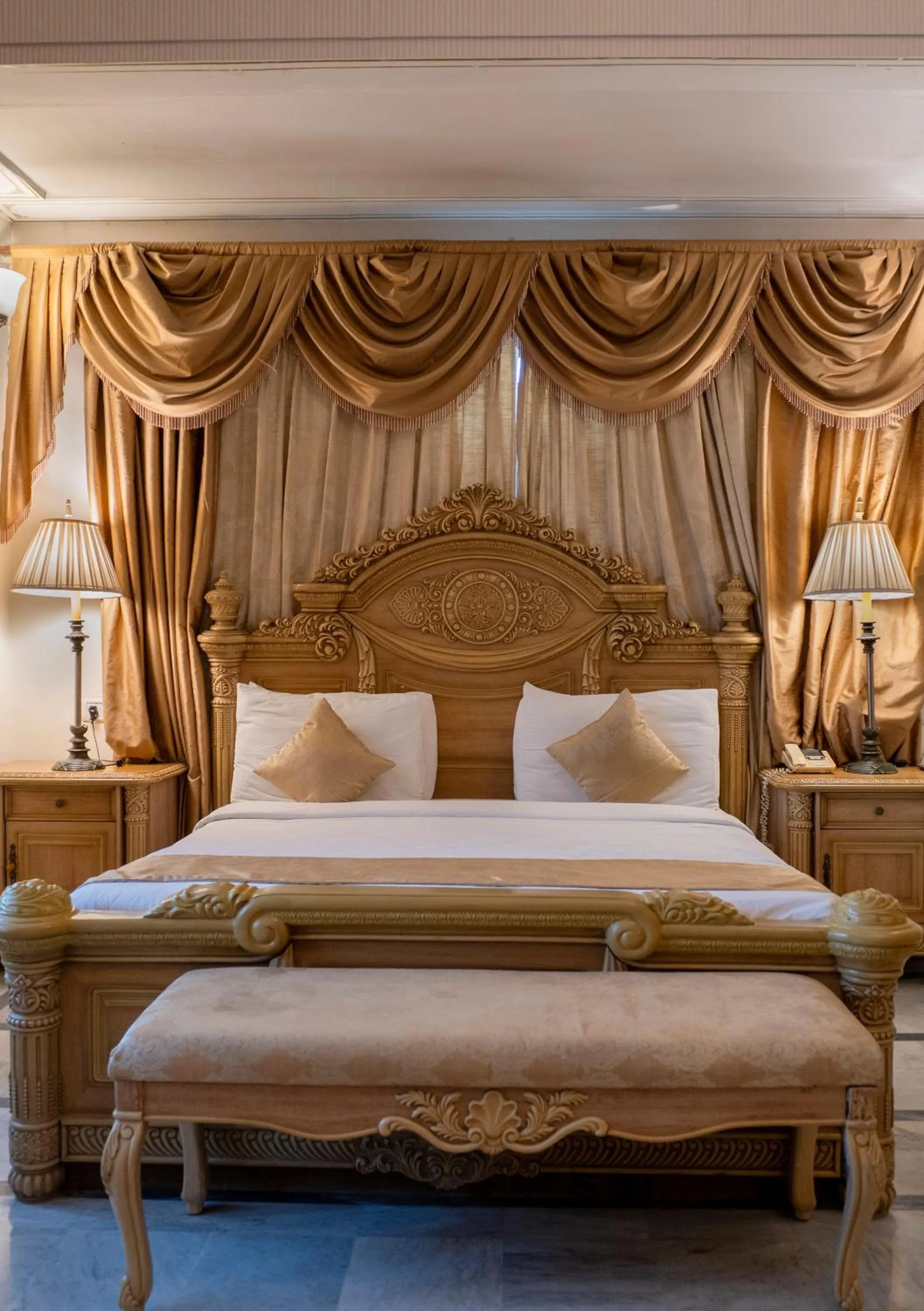 Living room, Bed in Hotel Merwara Estate- A Luxury Heritage Resort