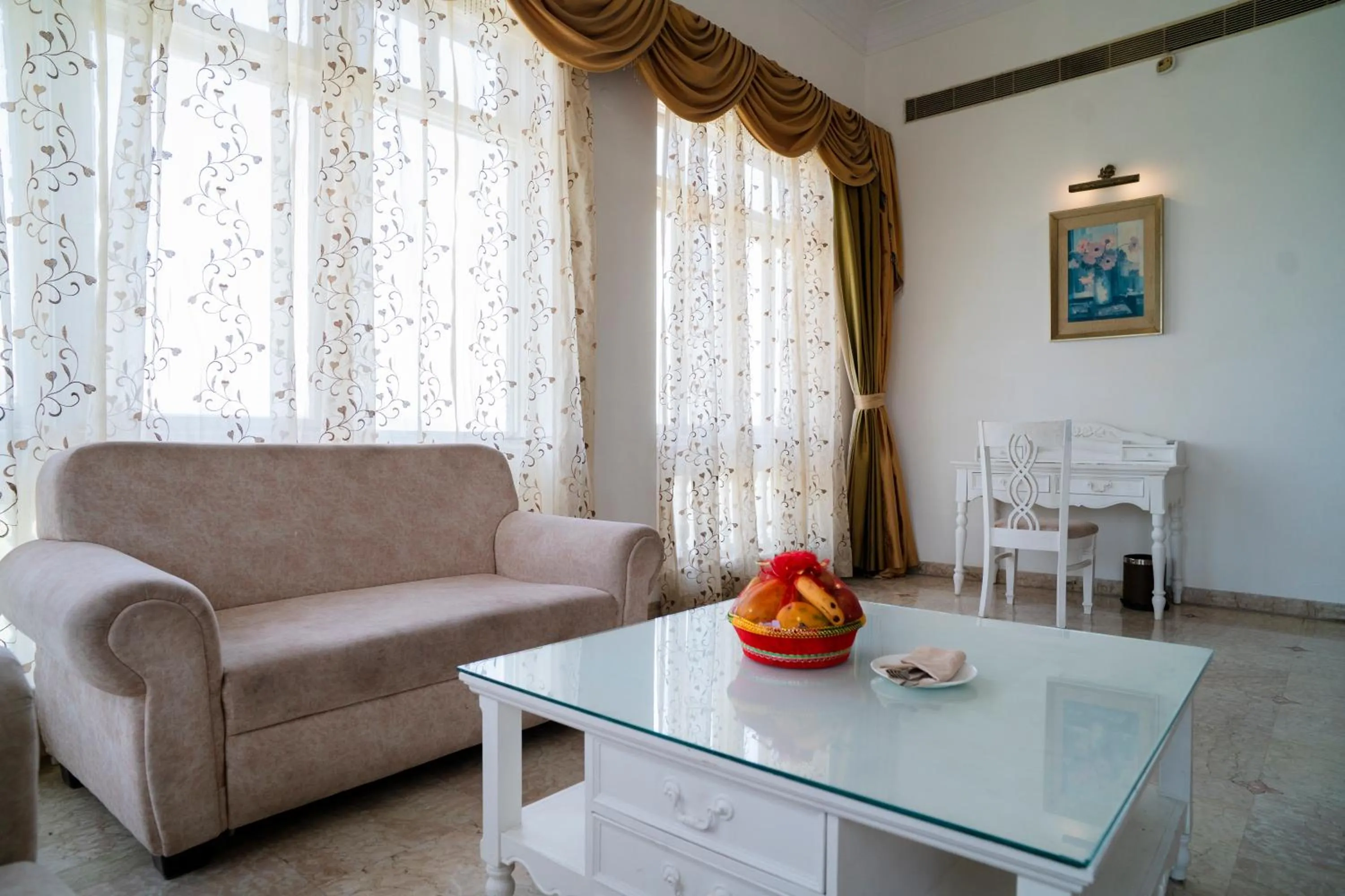 Living room in Hotel Merwara Estate- A Luxury Heritage Resort