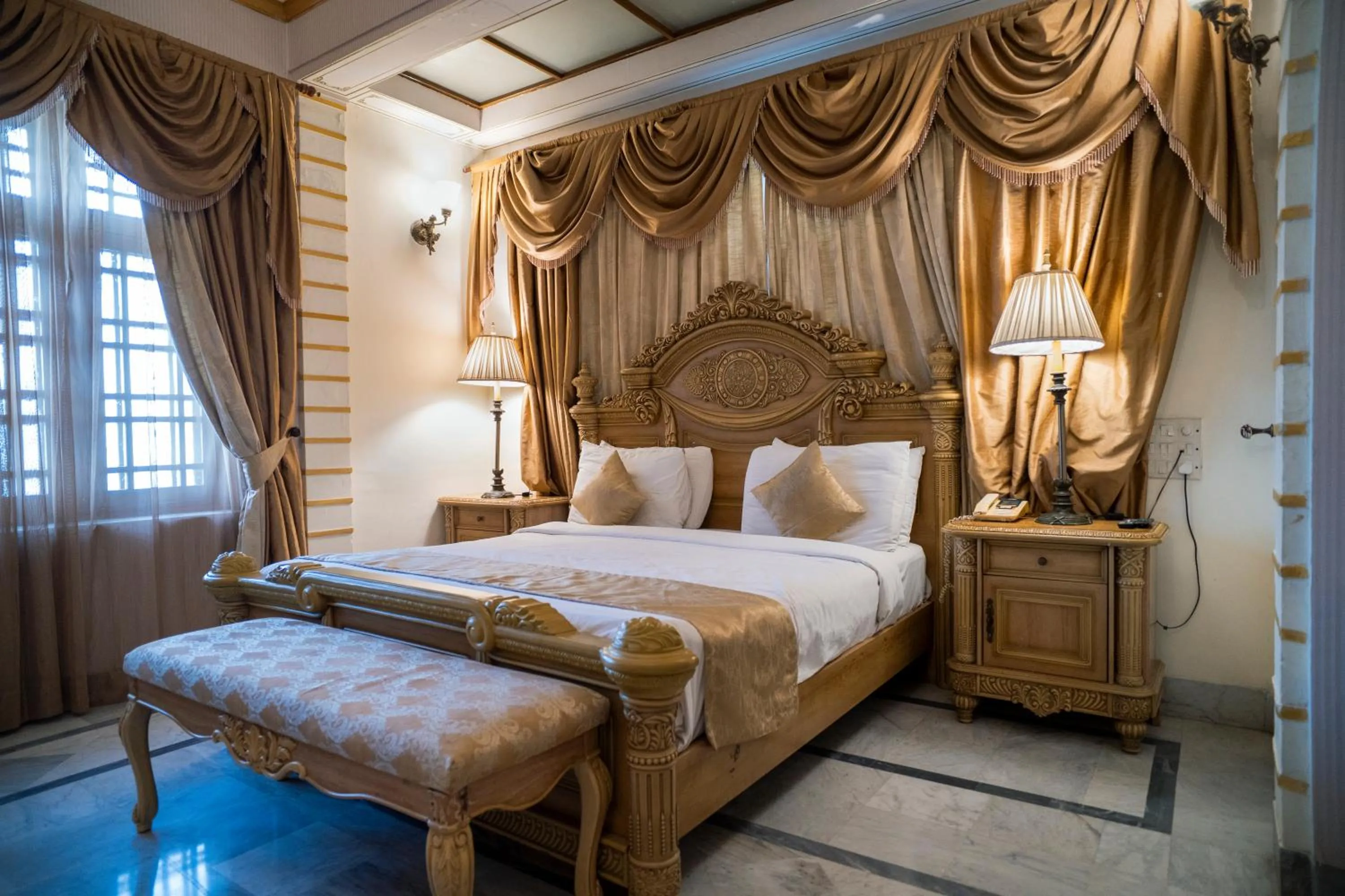 Bed in Hotel Merwara Estate- A Luxury Heritage Resort
