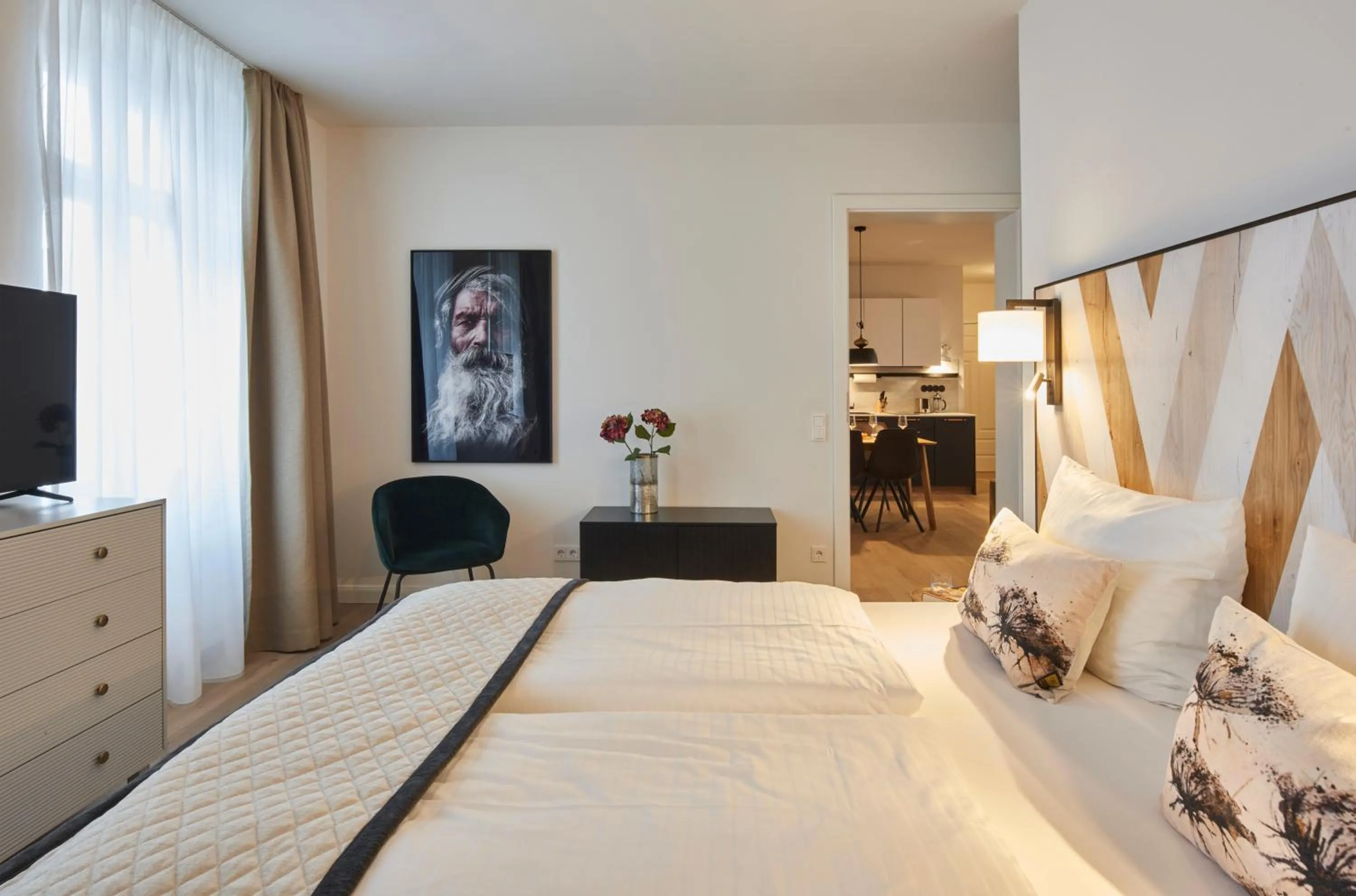 Bed in VIA`s Appartements und Ferienwohnungen