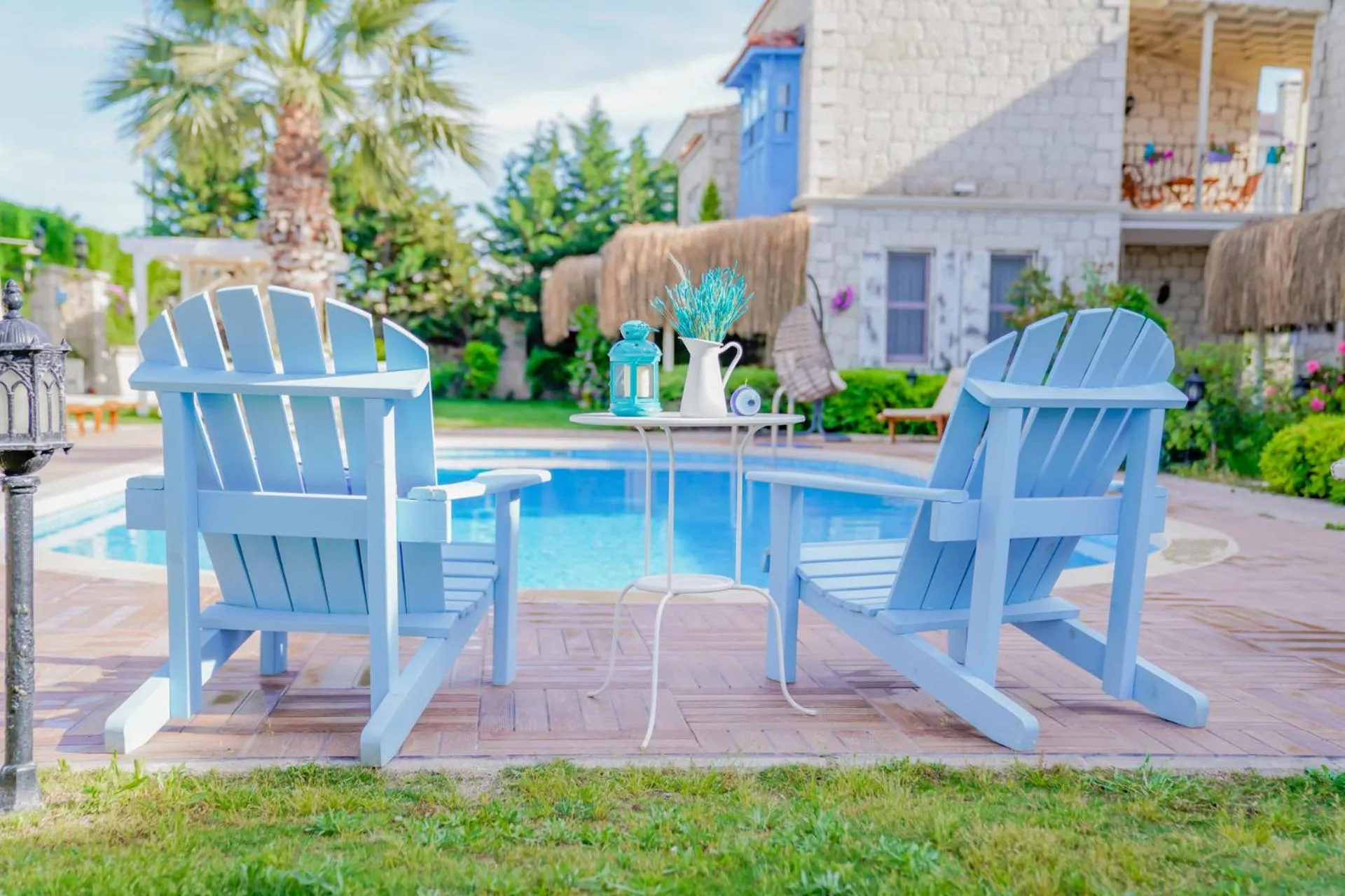 Pool view in Alacati Marina Palace