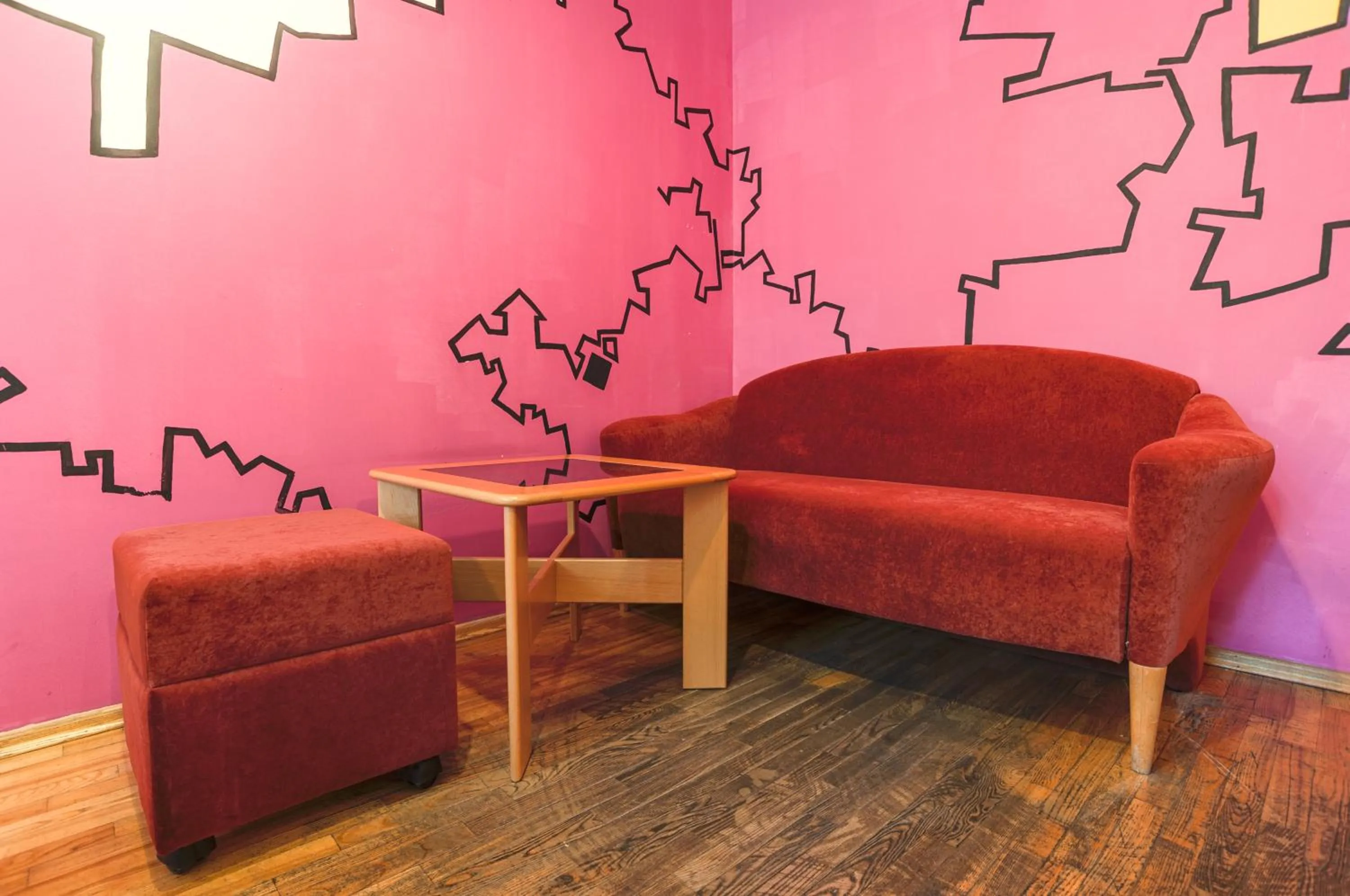 Seating area in Pogo Hostel