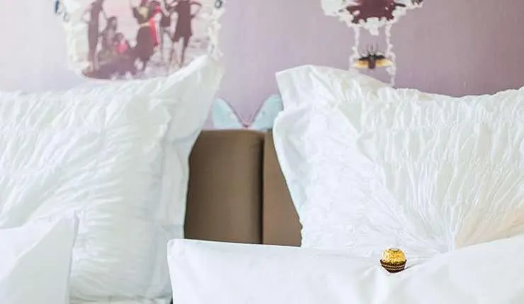 Bed in Designhotel Rosenbohm