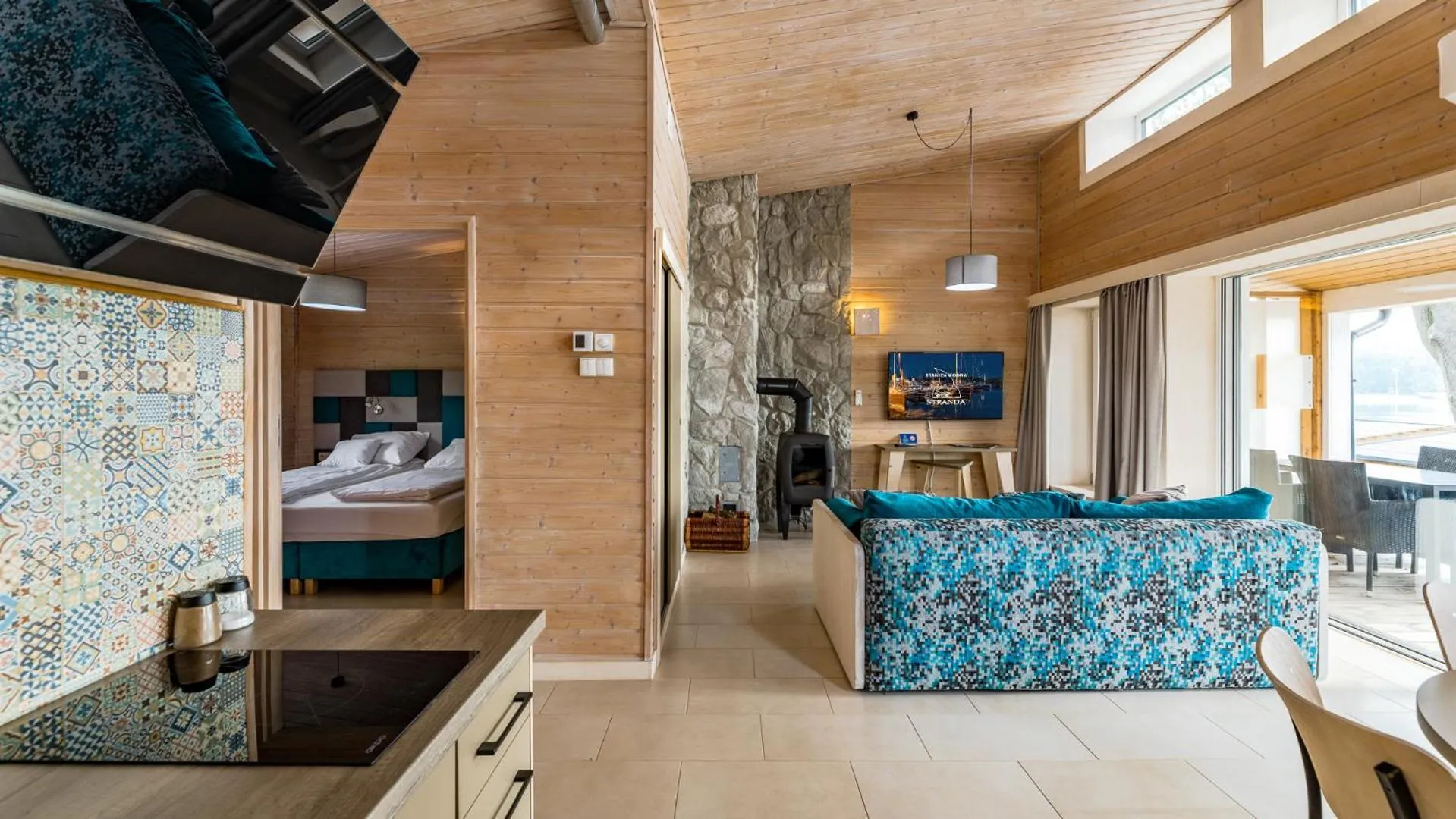 Living room, Bed in Stranda