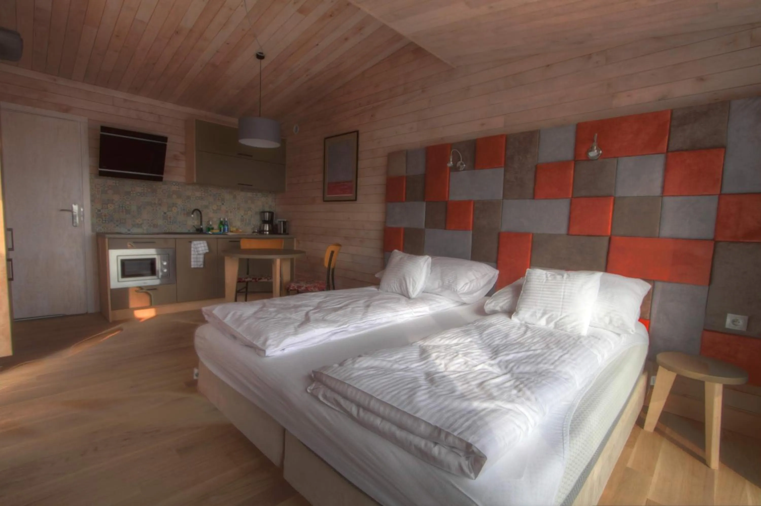 Kitchen or kitchenette, Bed in Stranda