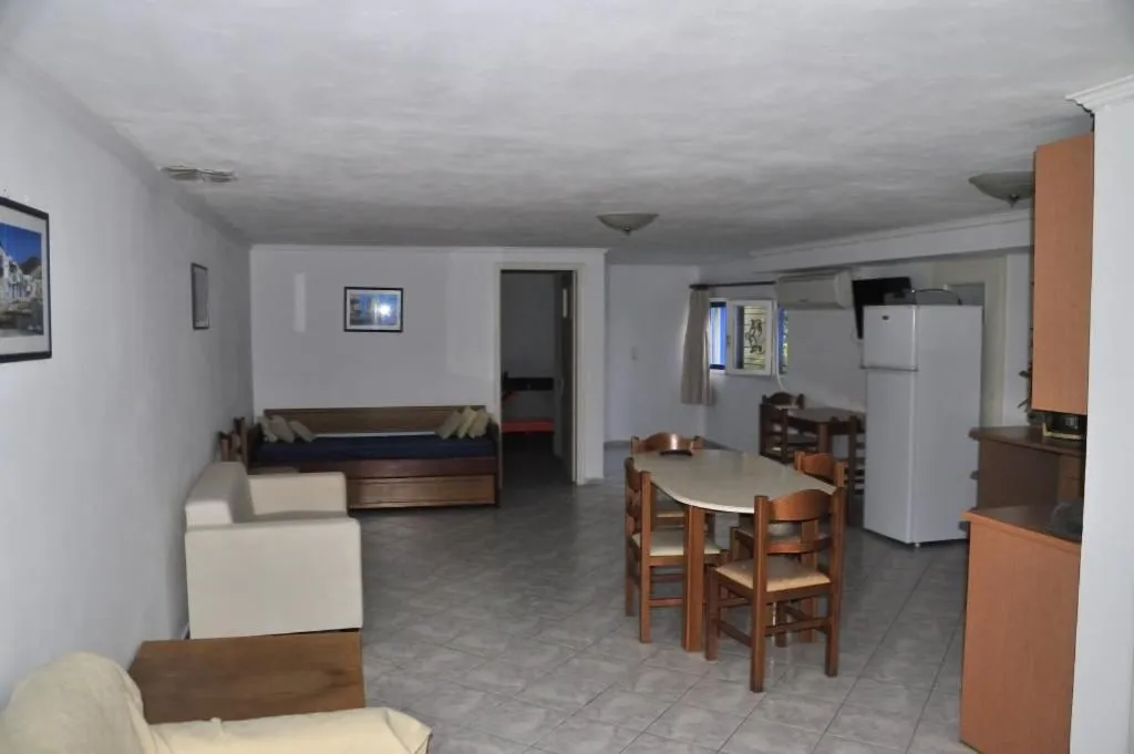 Seating area in Milos Bay Suites