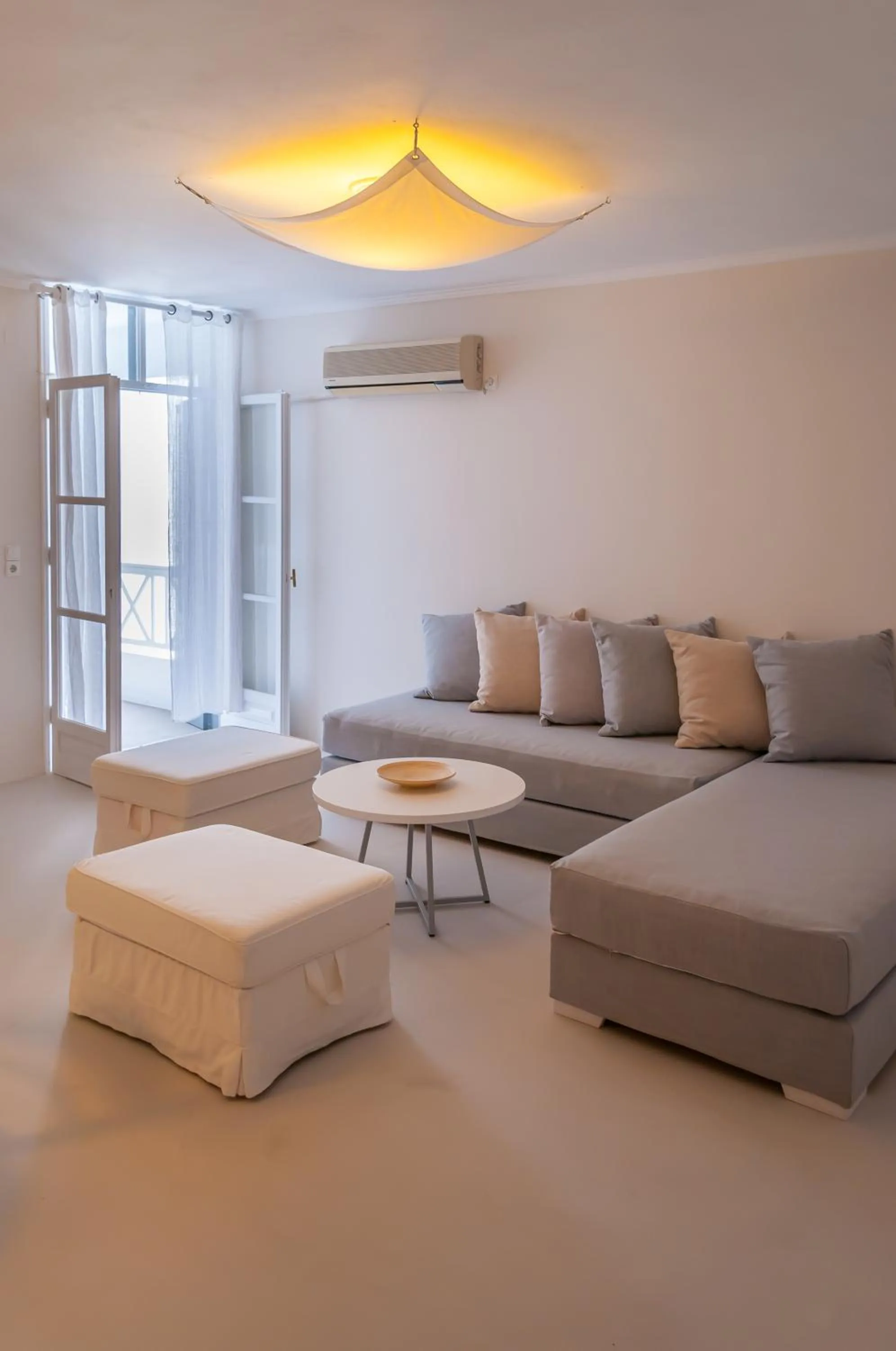 Living room in Milos Bay Suites