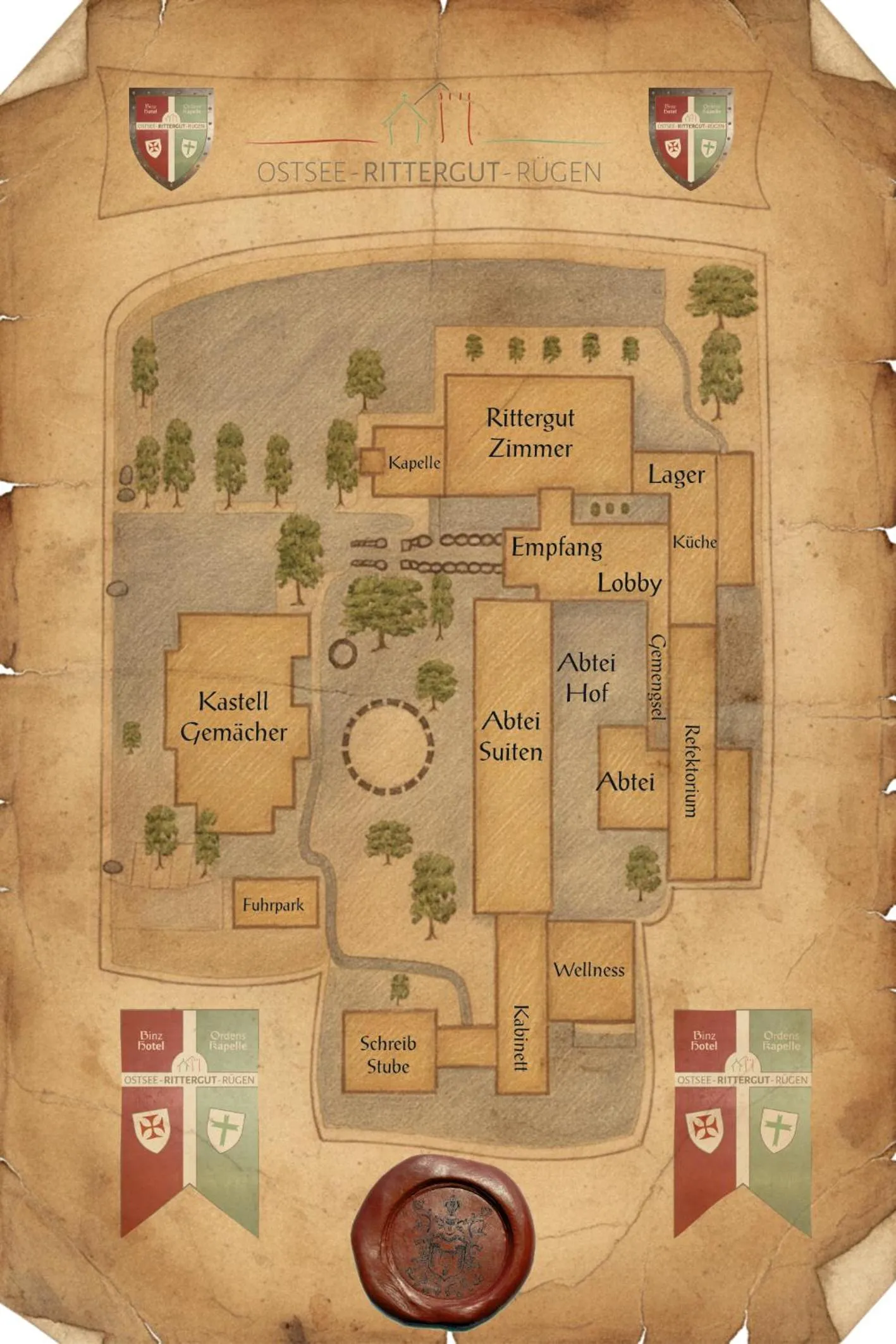 Property building in Ostsee-Rittergut-Rügen mit BinzHotel & OrdensKapelle & RomantikGut