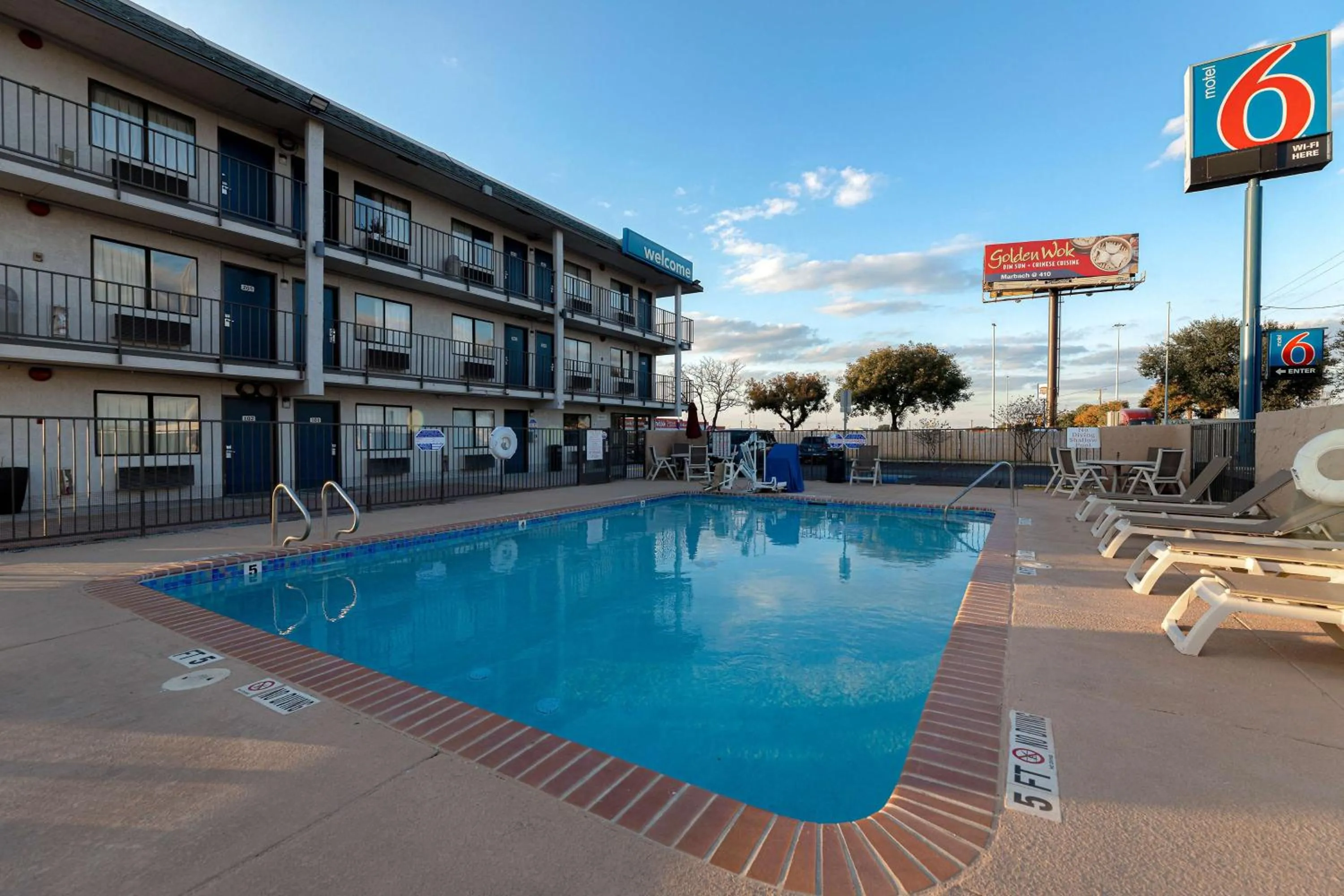 Pool view in Motel 6-San Antonio, TX - West SeaWorld