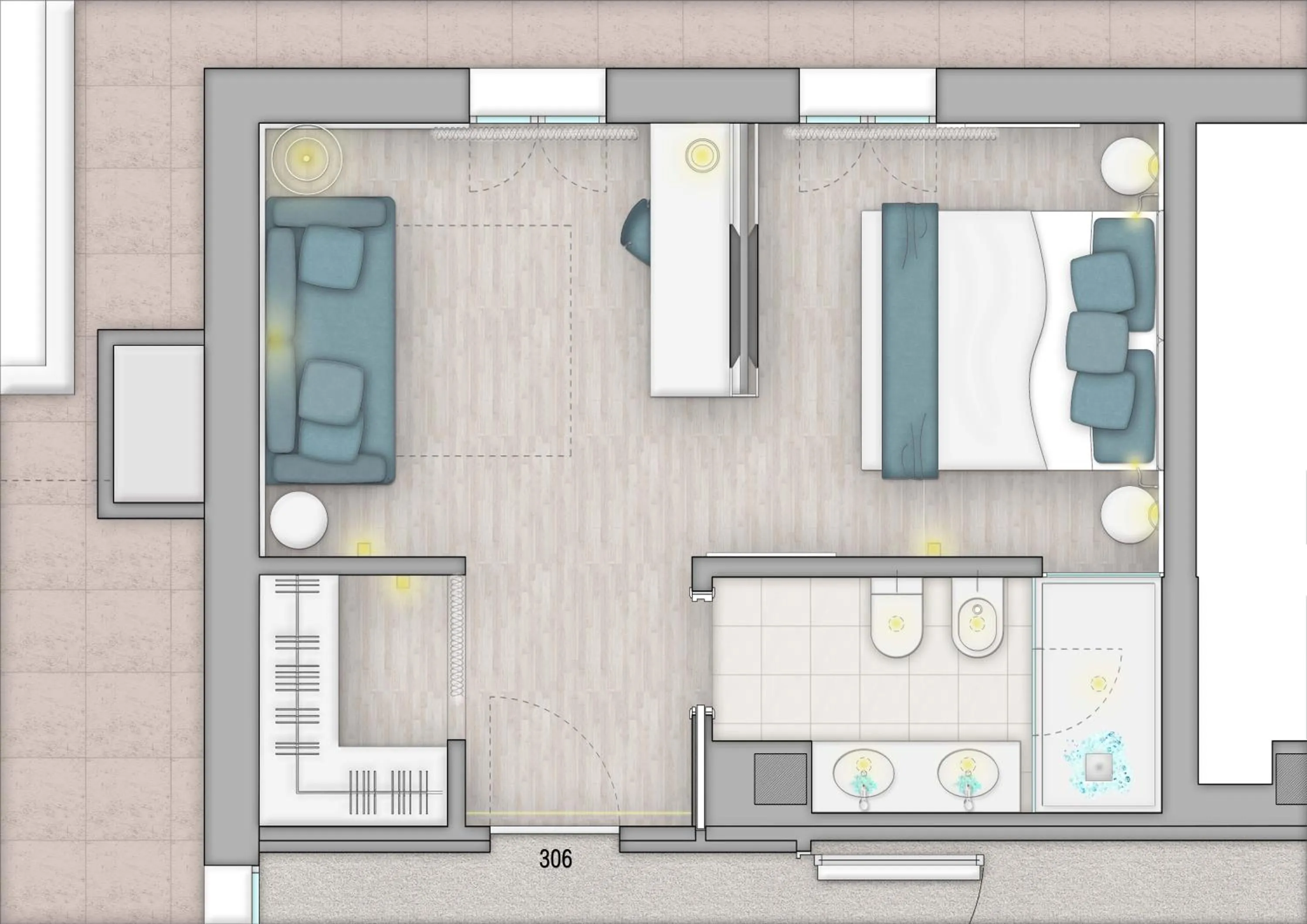 Floor plan in Novecento Suite Hotel