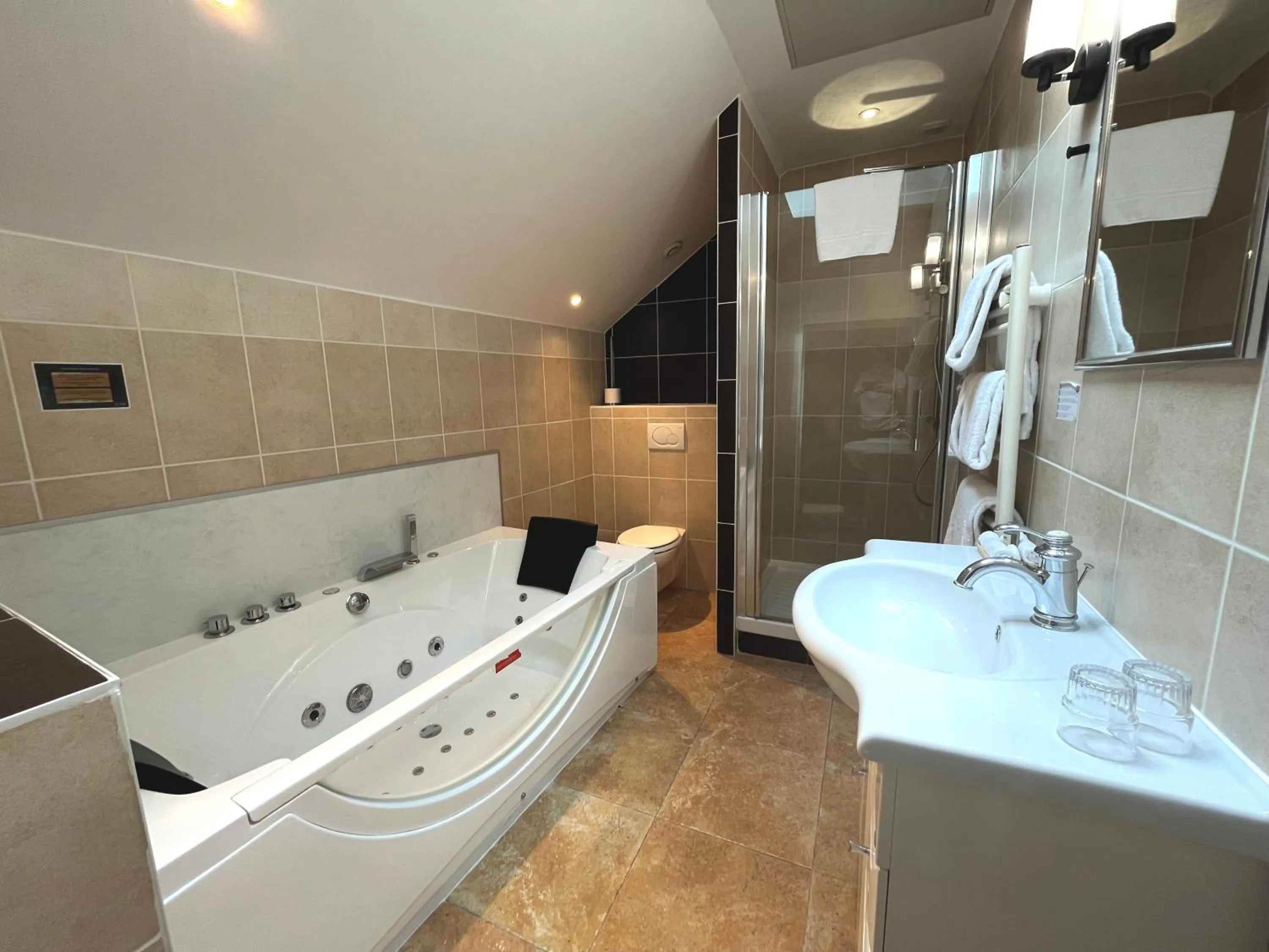 Shower in Hôtel-Restaurant-Chambre Insolite Spa - Le XII de Luynes