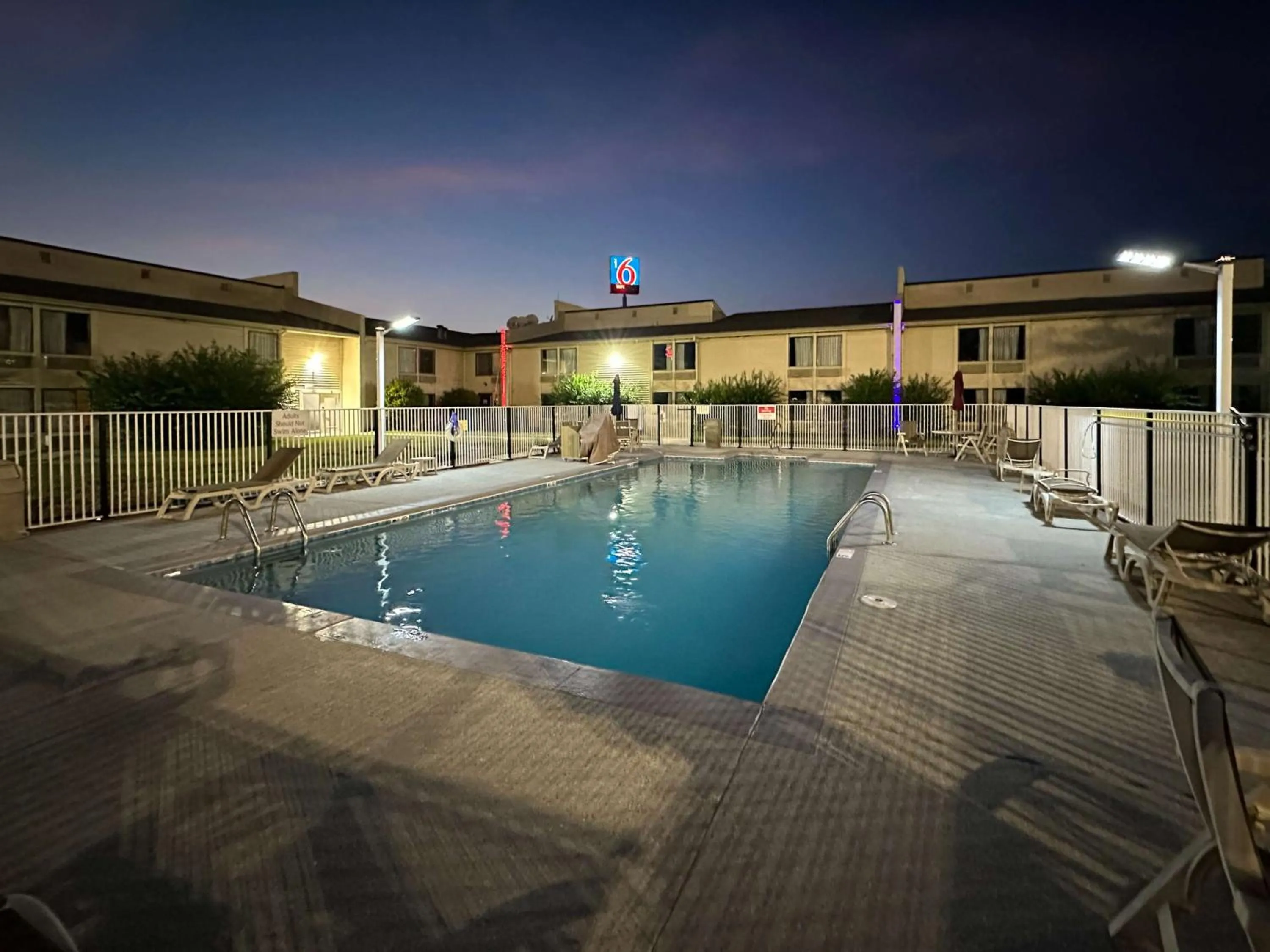 Pool view in Motel 6-Greensboro, NC - Airport