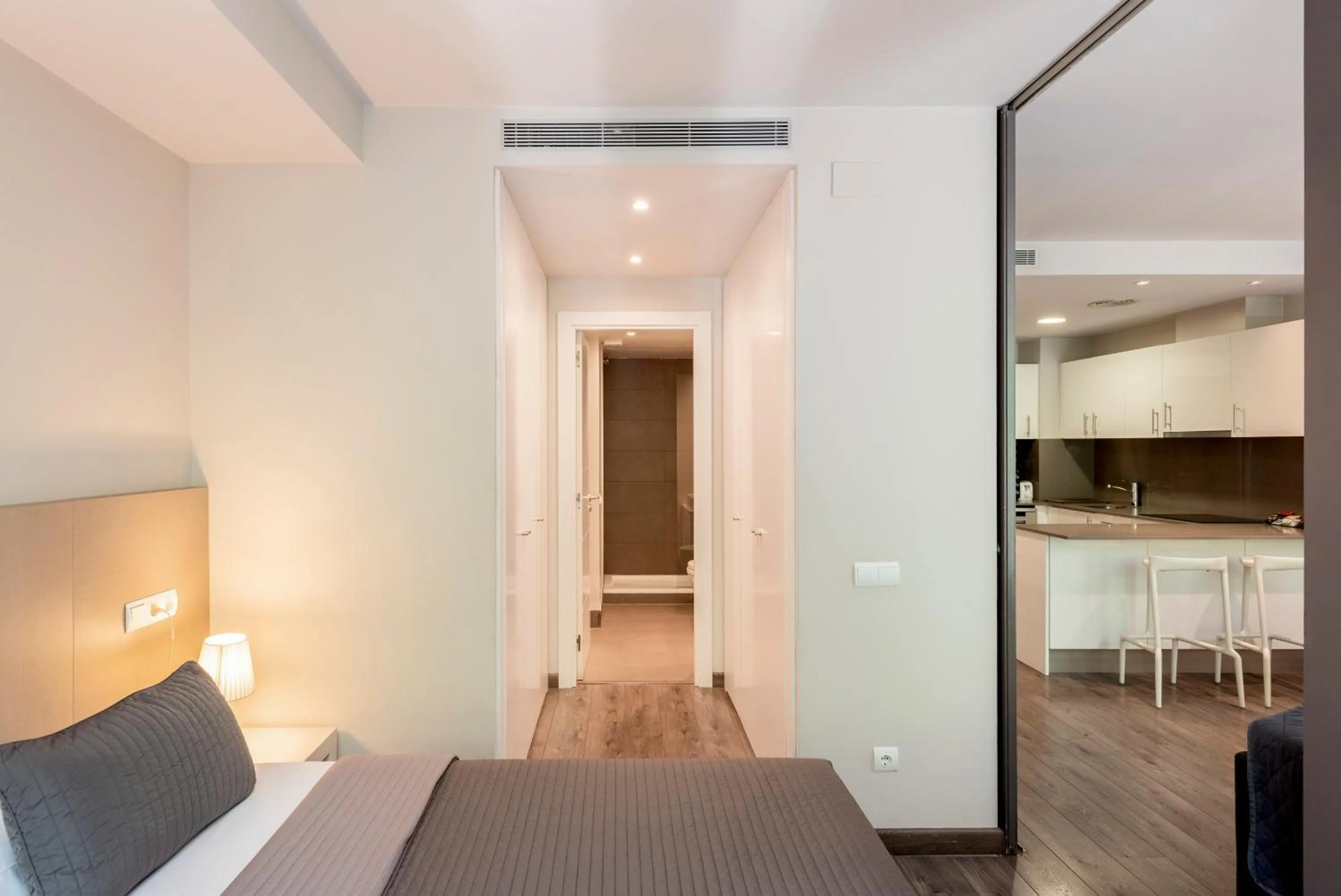 Bed in Espais Blaus Apartments