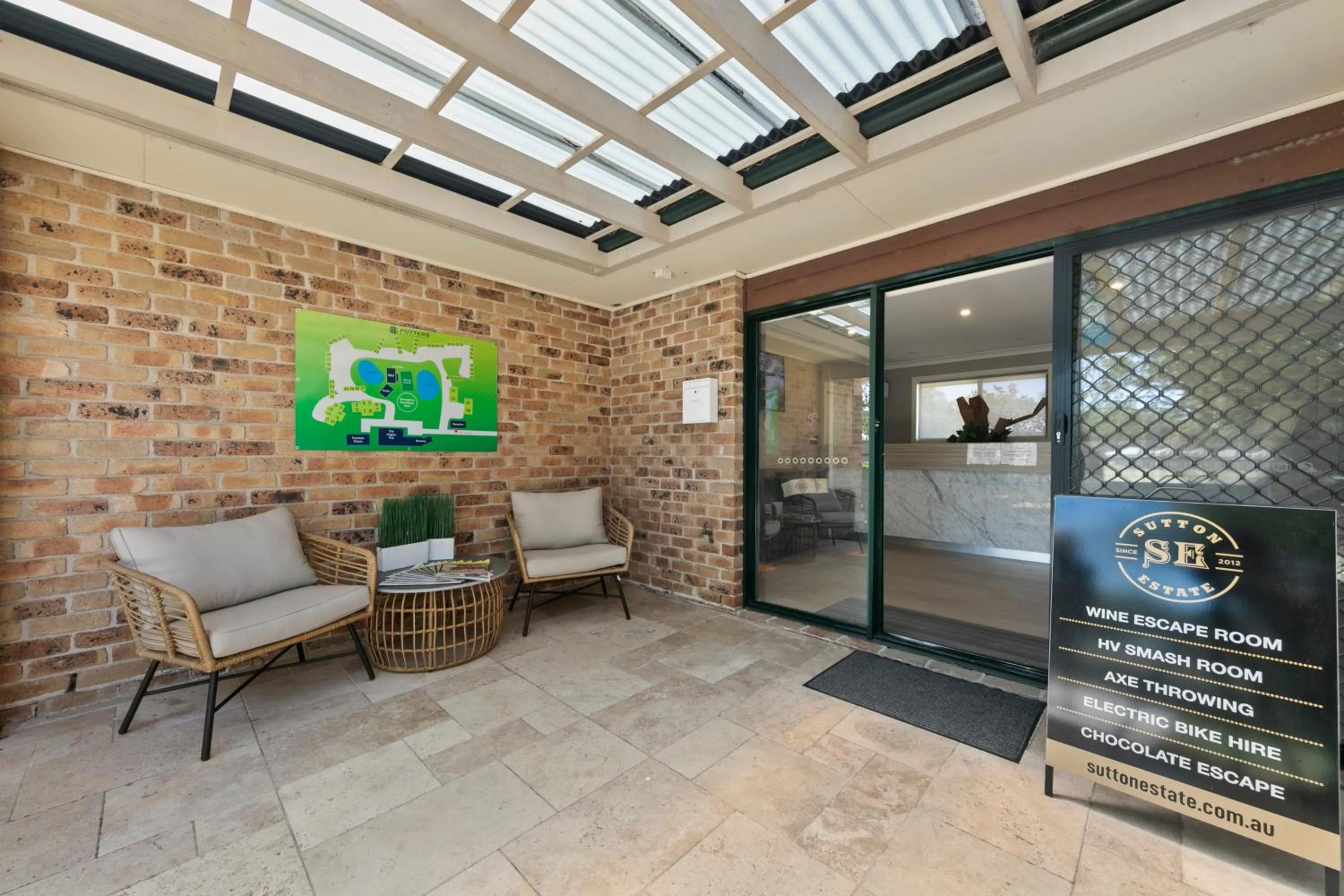 Seating area in Potters Apartments