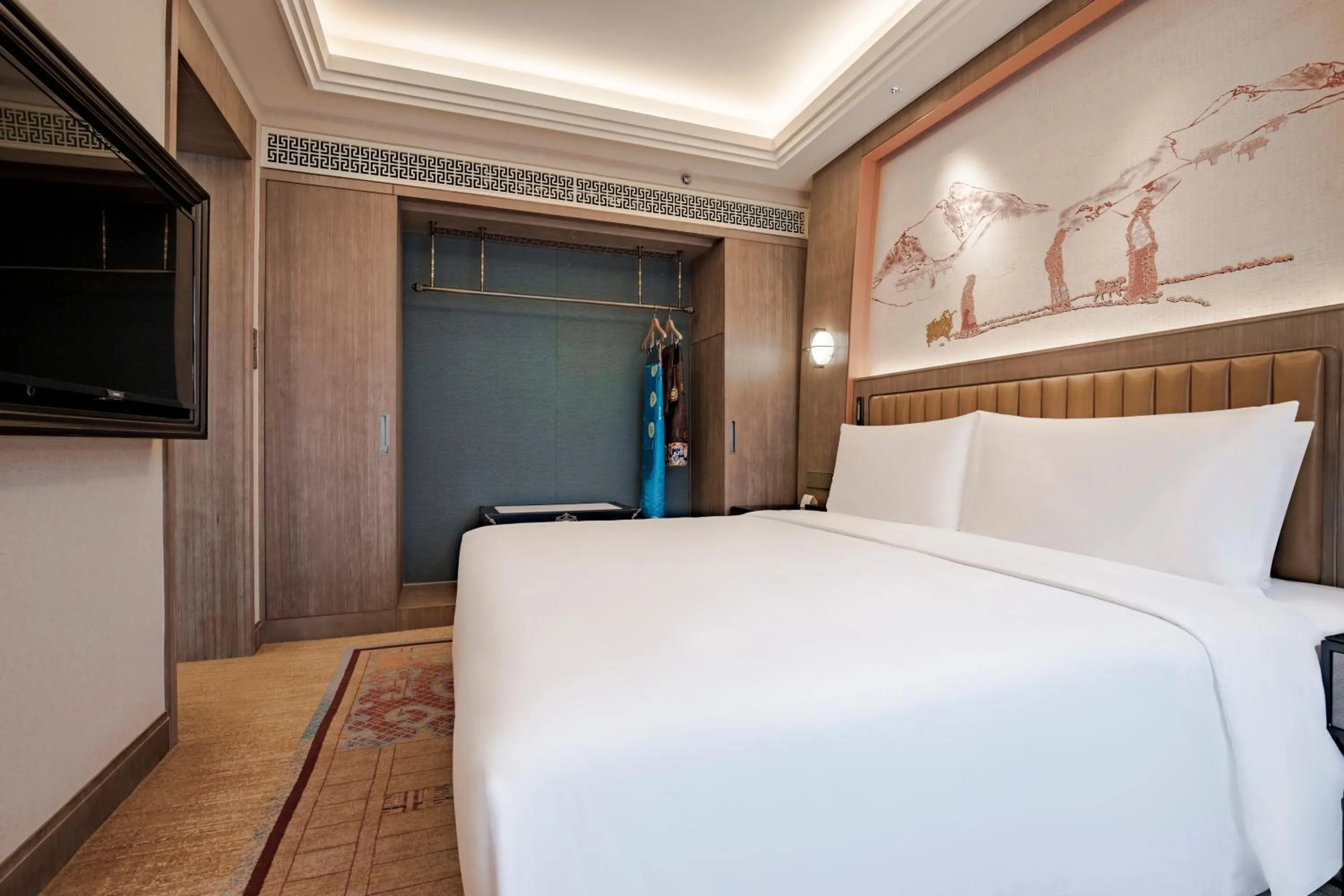 Photo of the whole room, Bed in Chengdu Tibetan Hotel