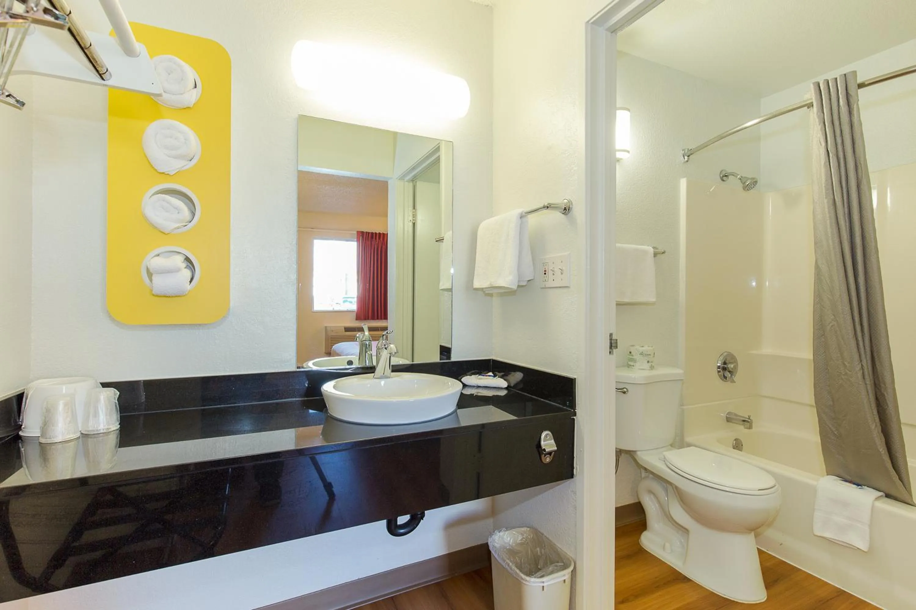 Bathroom in Motel 6 Hayward, CA- Silicon Valley Gateway