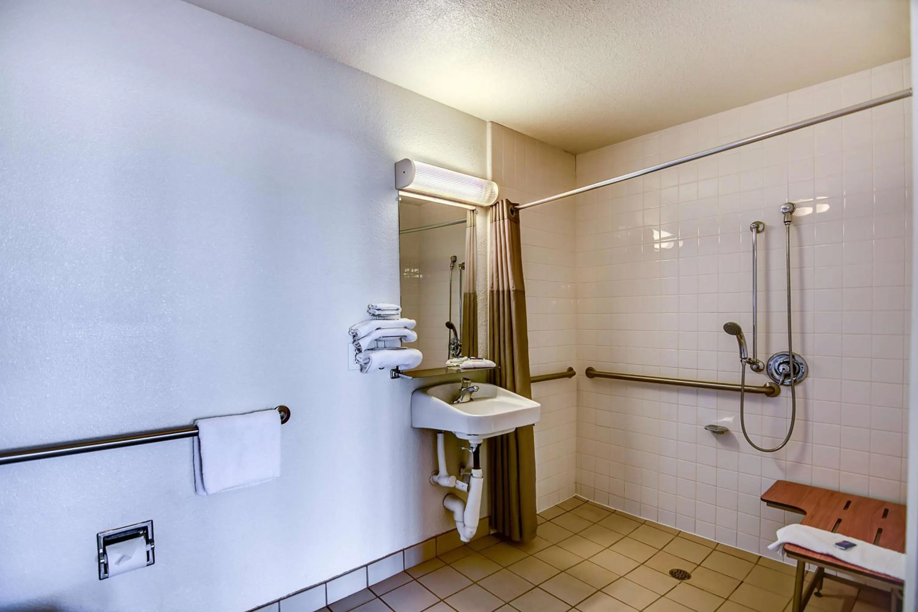 Shower in Motel 6-Stockton, CA - Charter Way West