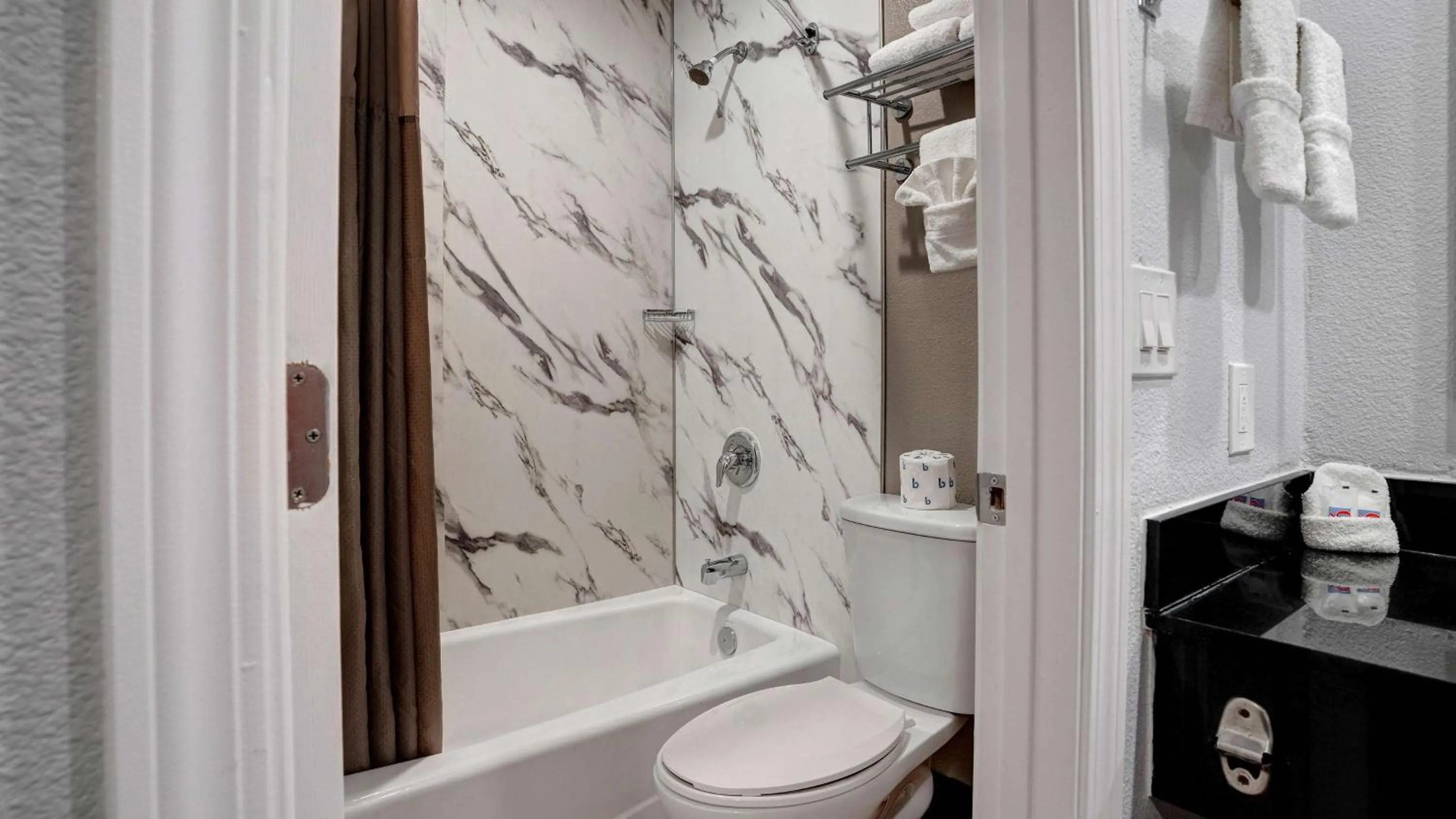 Bathroom in Motel 6-Eureka, CA Redwood Coast