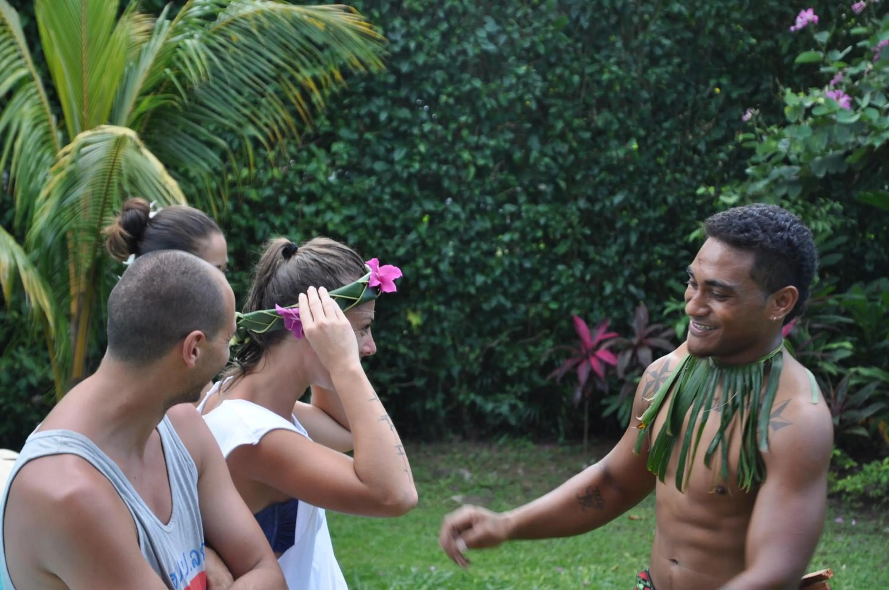 People in The Samoan Outrigger Hotel