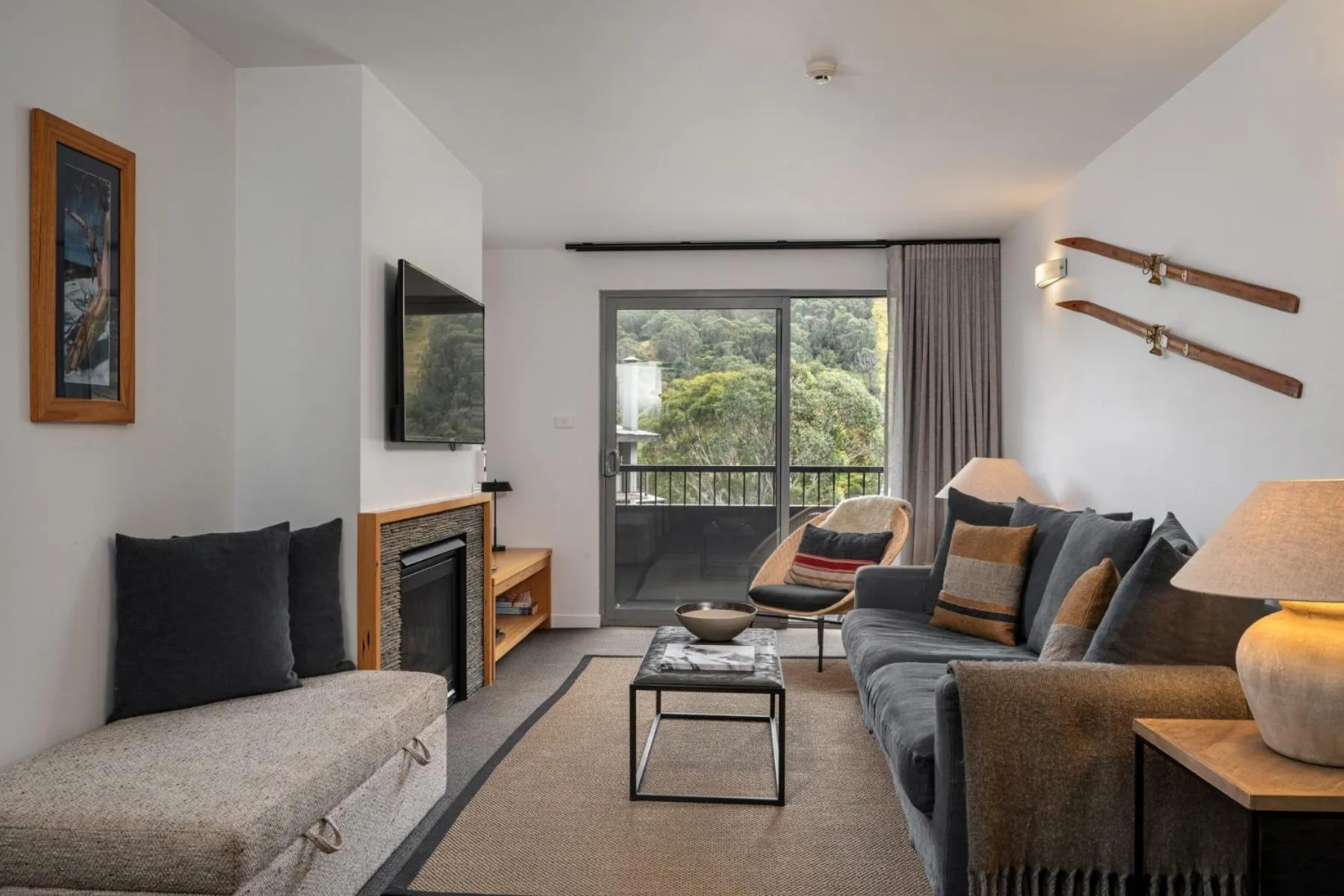 Seating area in Snowgoose Apartments