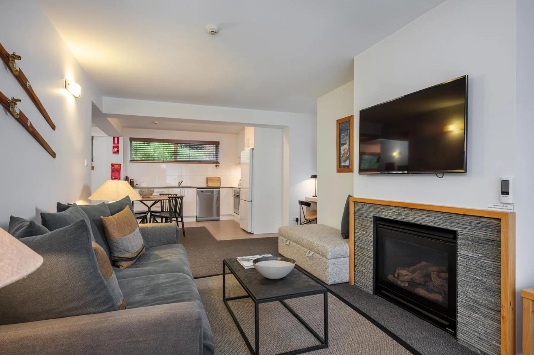 Seating area in Snowgoose Apartments